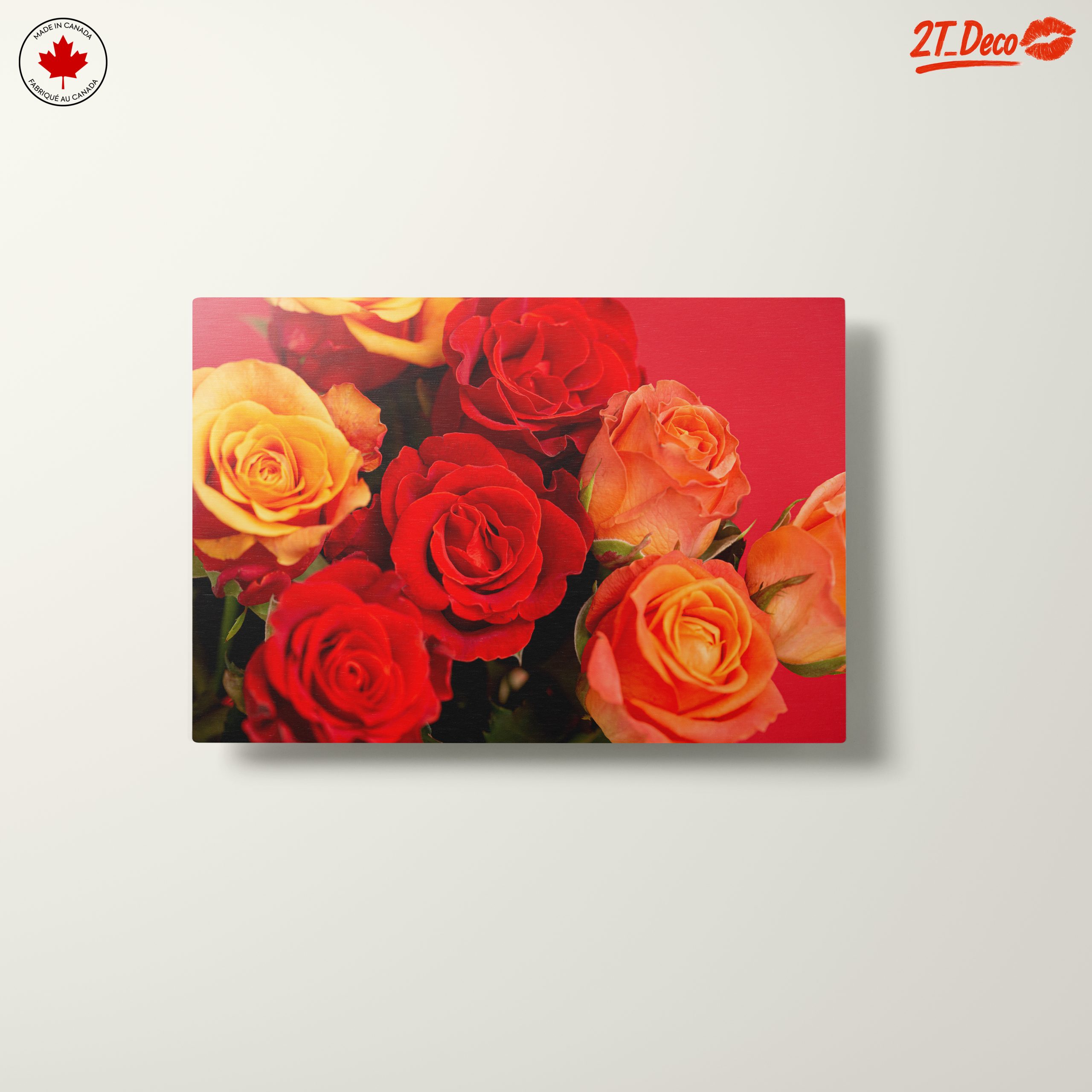 Vibrant Roses on a Red Background - Image 10
