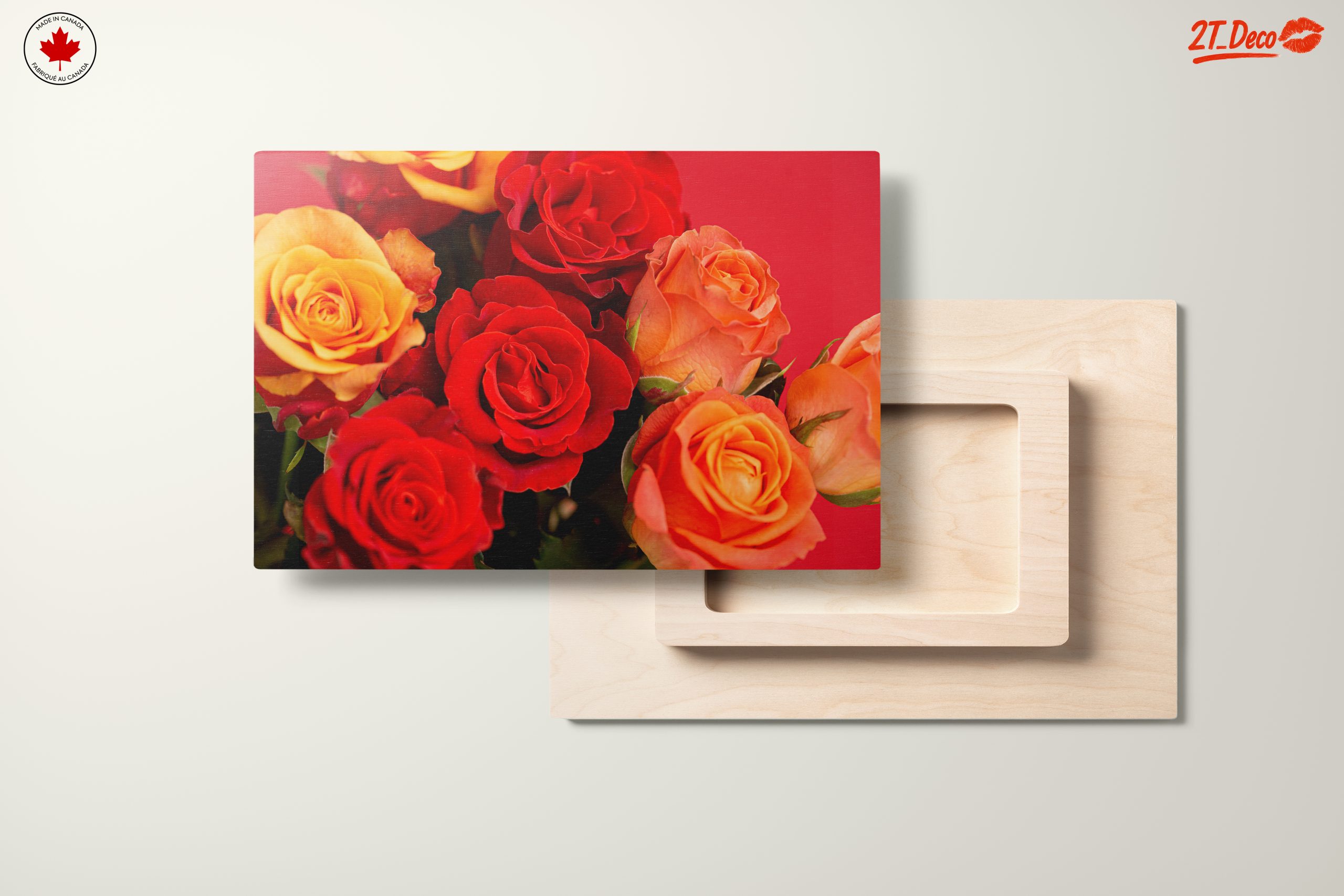 Vibrant Roses on a Red Background - Image 11