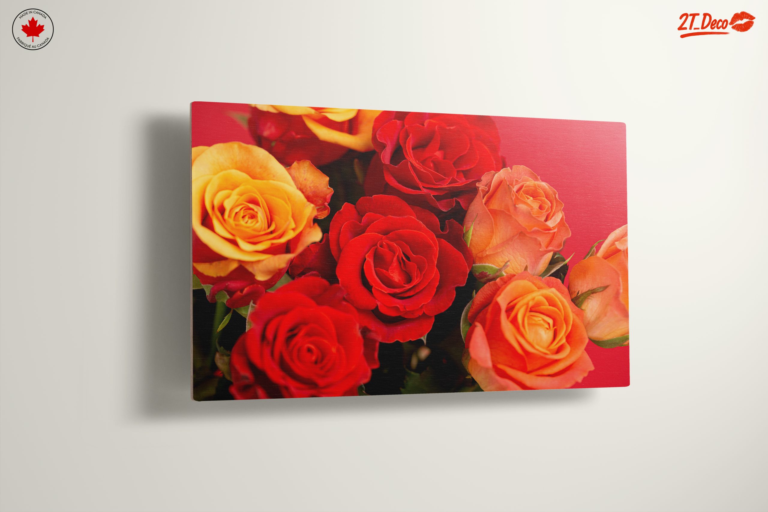 Vibrant Roses on a Red Background - Image 13