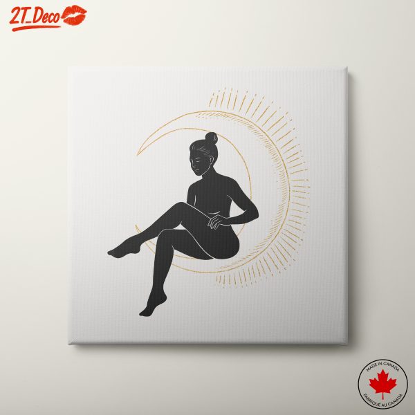 Stylized Modern Portrait with Crescent Design