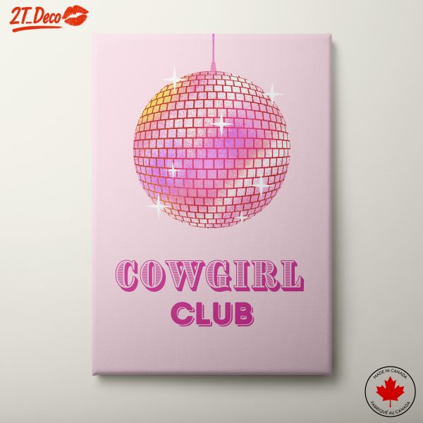 Playful Cowgirl Club Disco Ball Art
