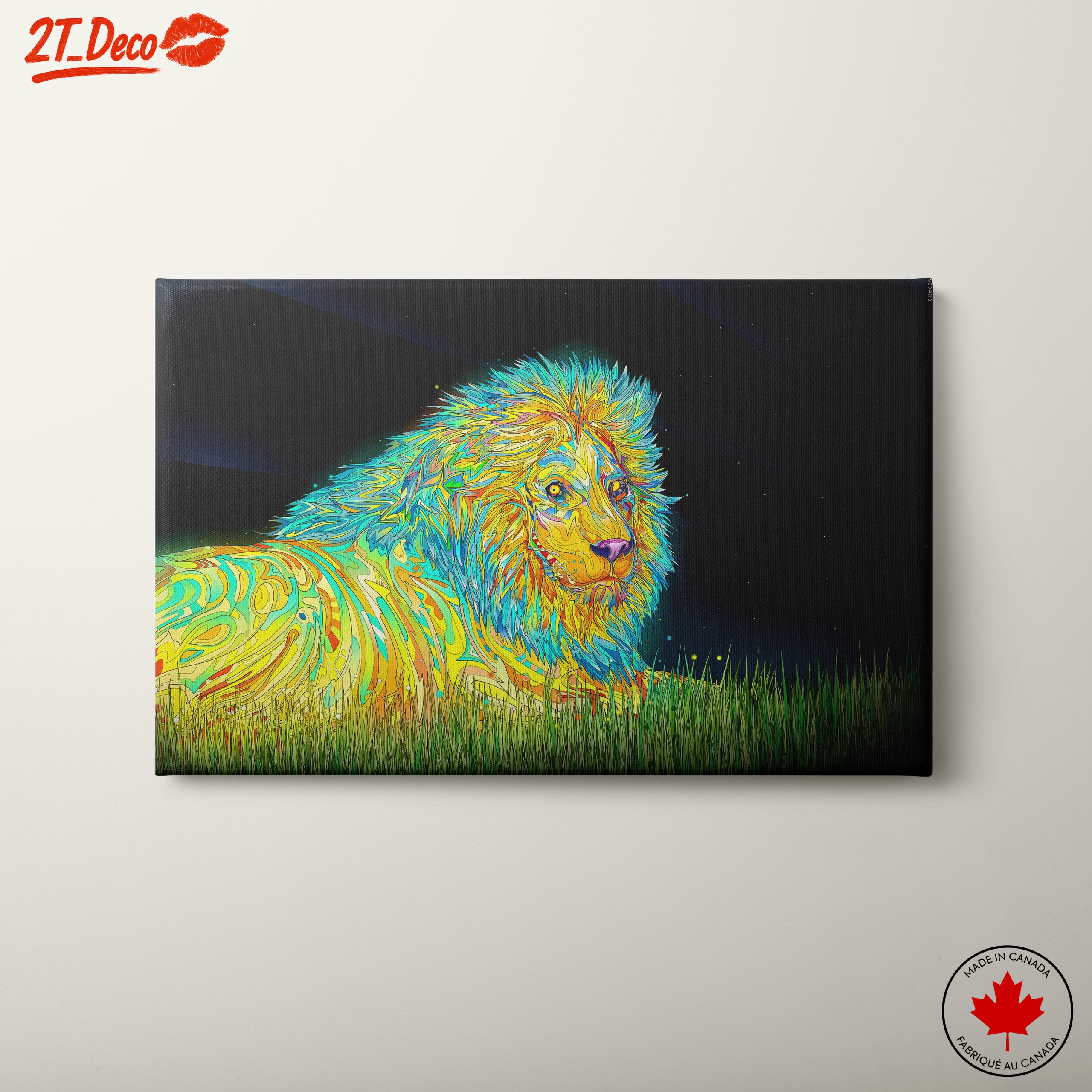 Vibrant Artistic Lion Wall Art