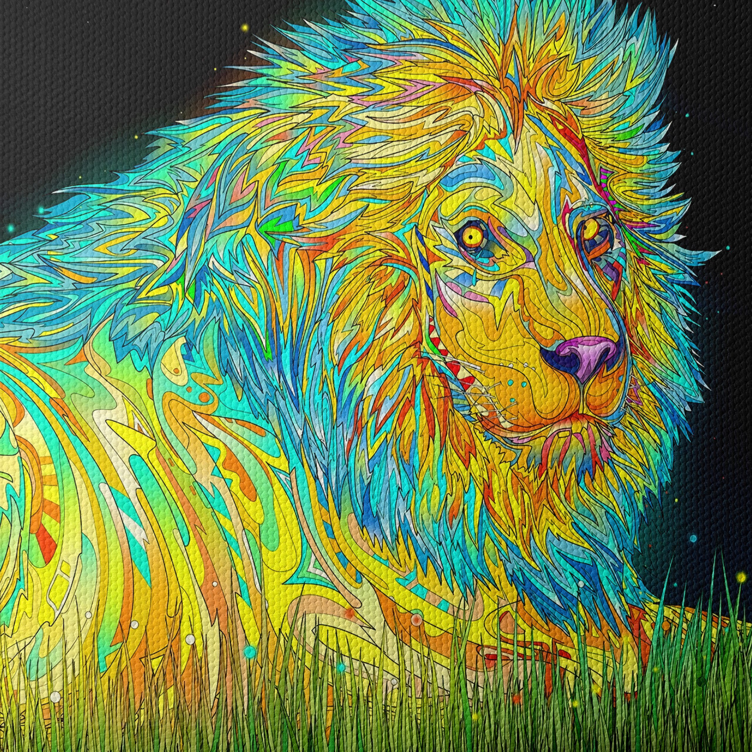 Vibrant Artistic Lion Wall Art - Image 4