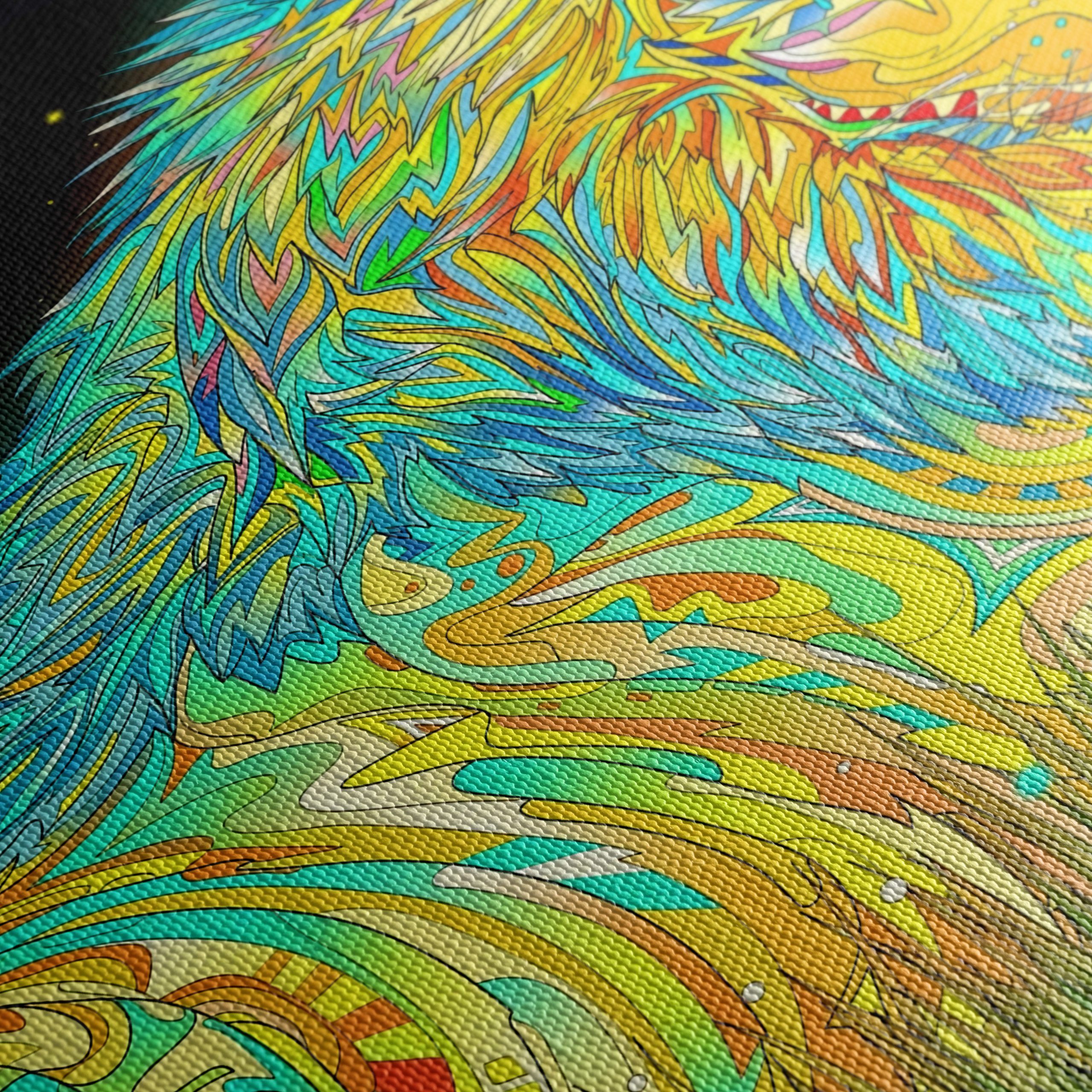 Vibrant Artistic Lion Wall Art - Image 5