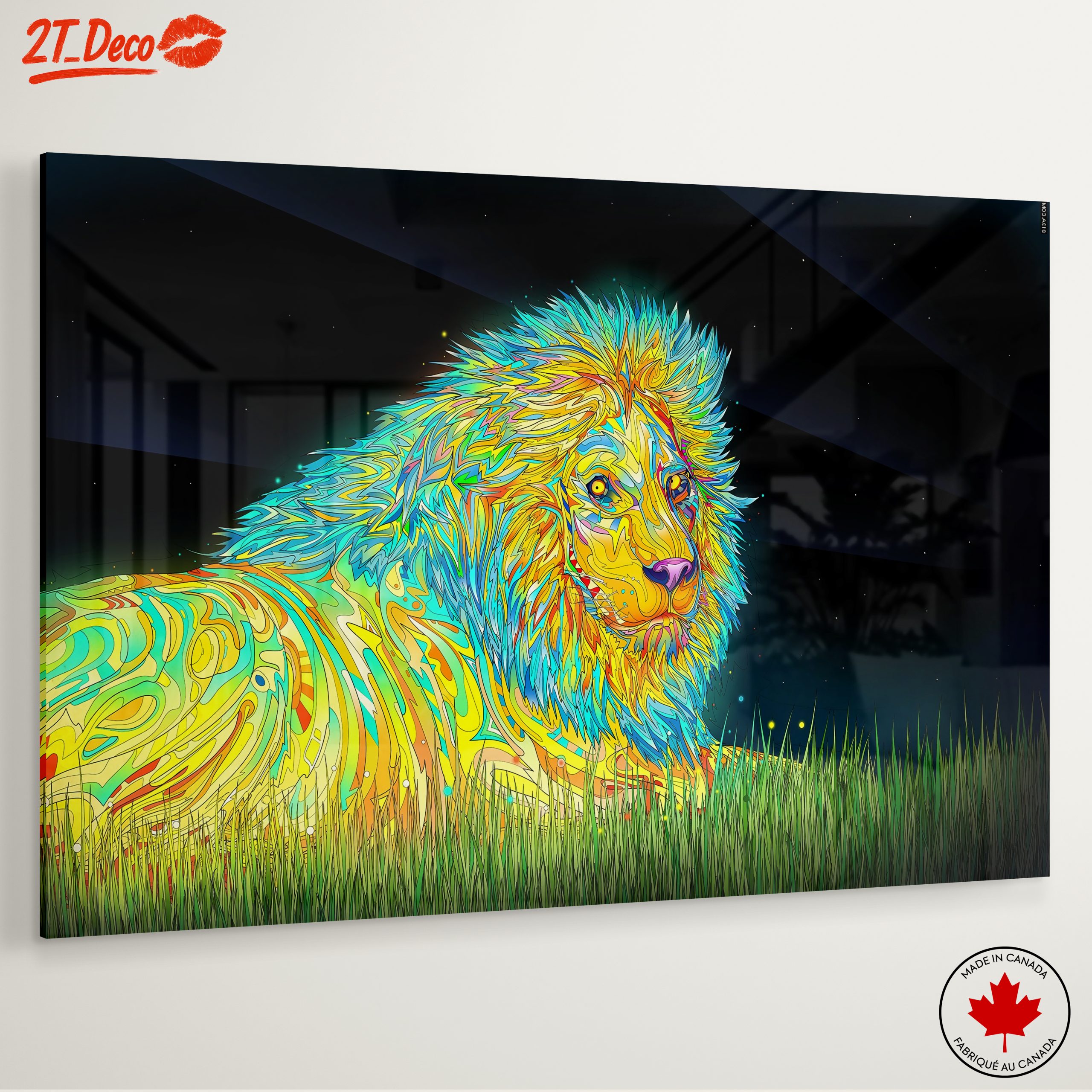 Vibrant Artistic Lion Wall Art - Image 6