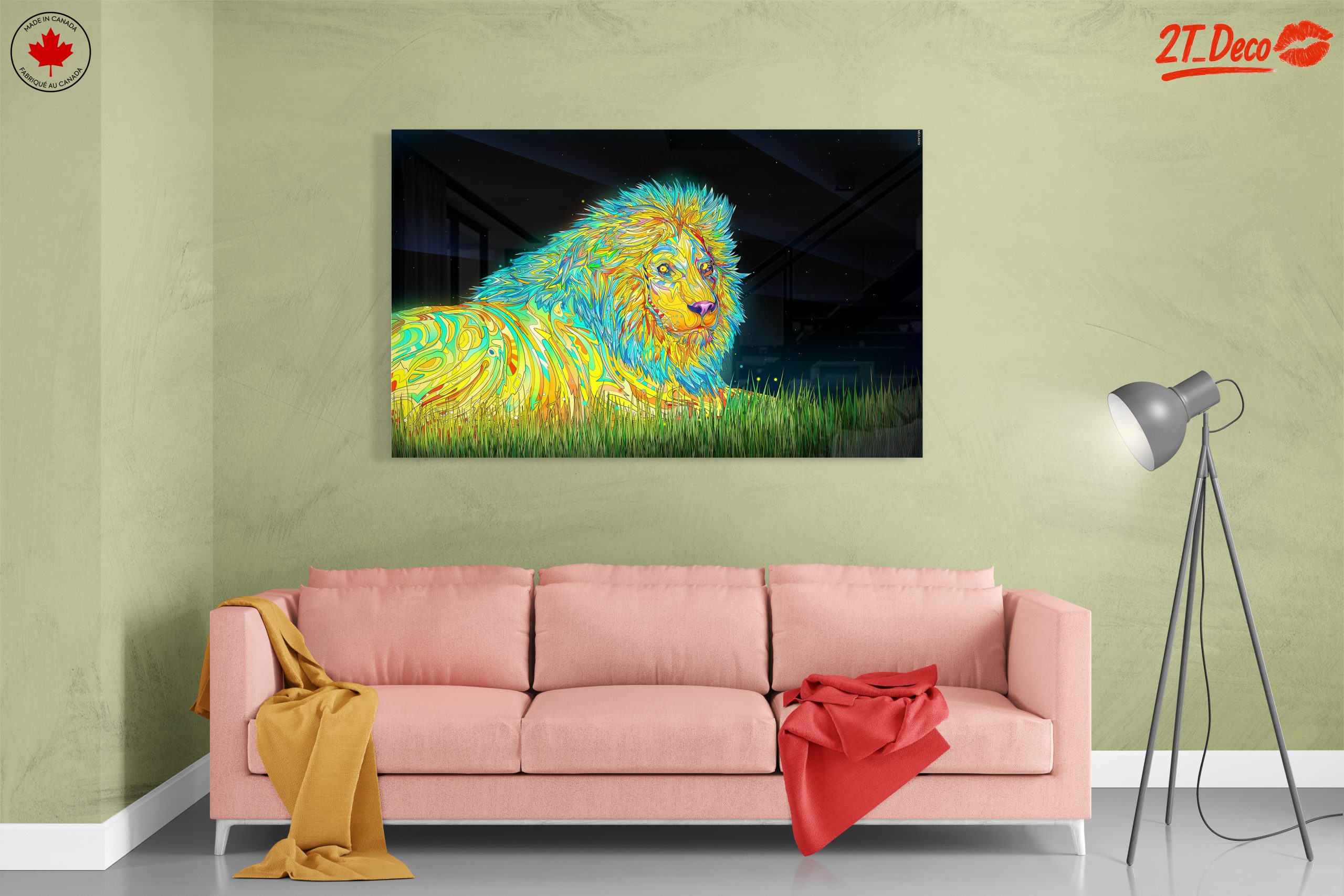 Vibrant Artistic Lion Wall Art - Image 7