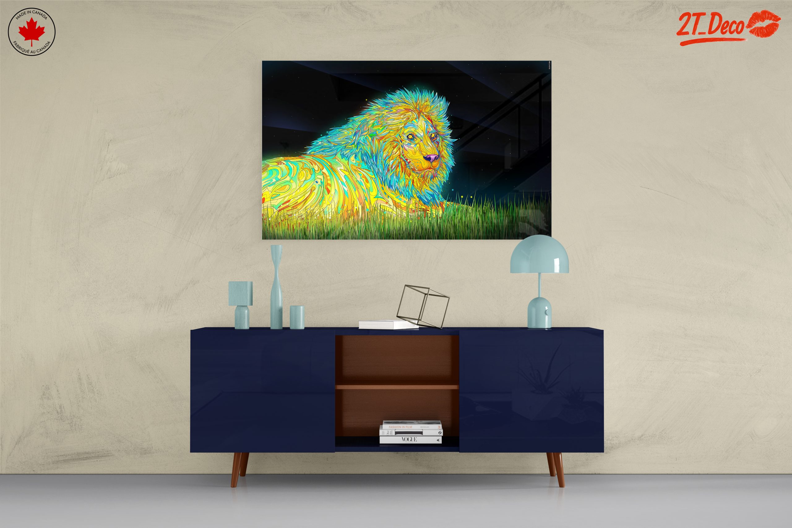 Vibrant Artistic Lion Wall Art - Image 8
