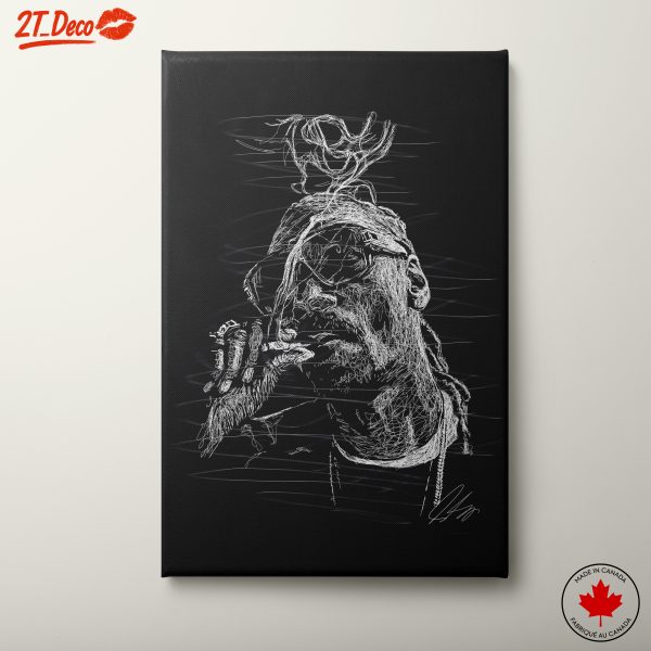 Stylized Portrait of a Musician in Monochrome