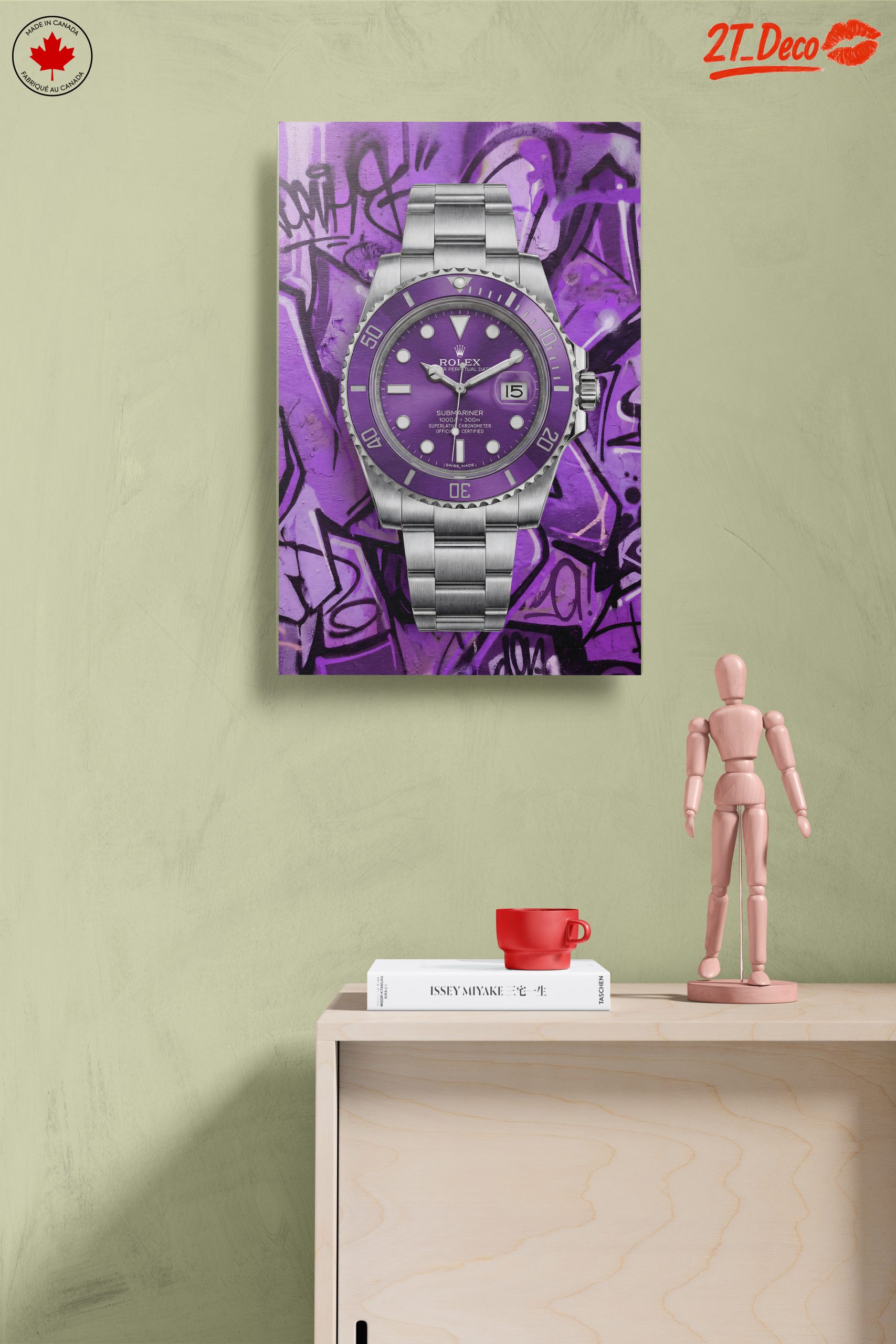 Purple Rolex Submariner Against Graffiti Background - Image 14
