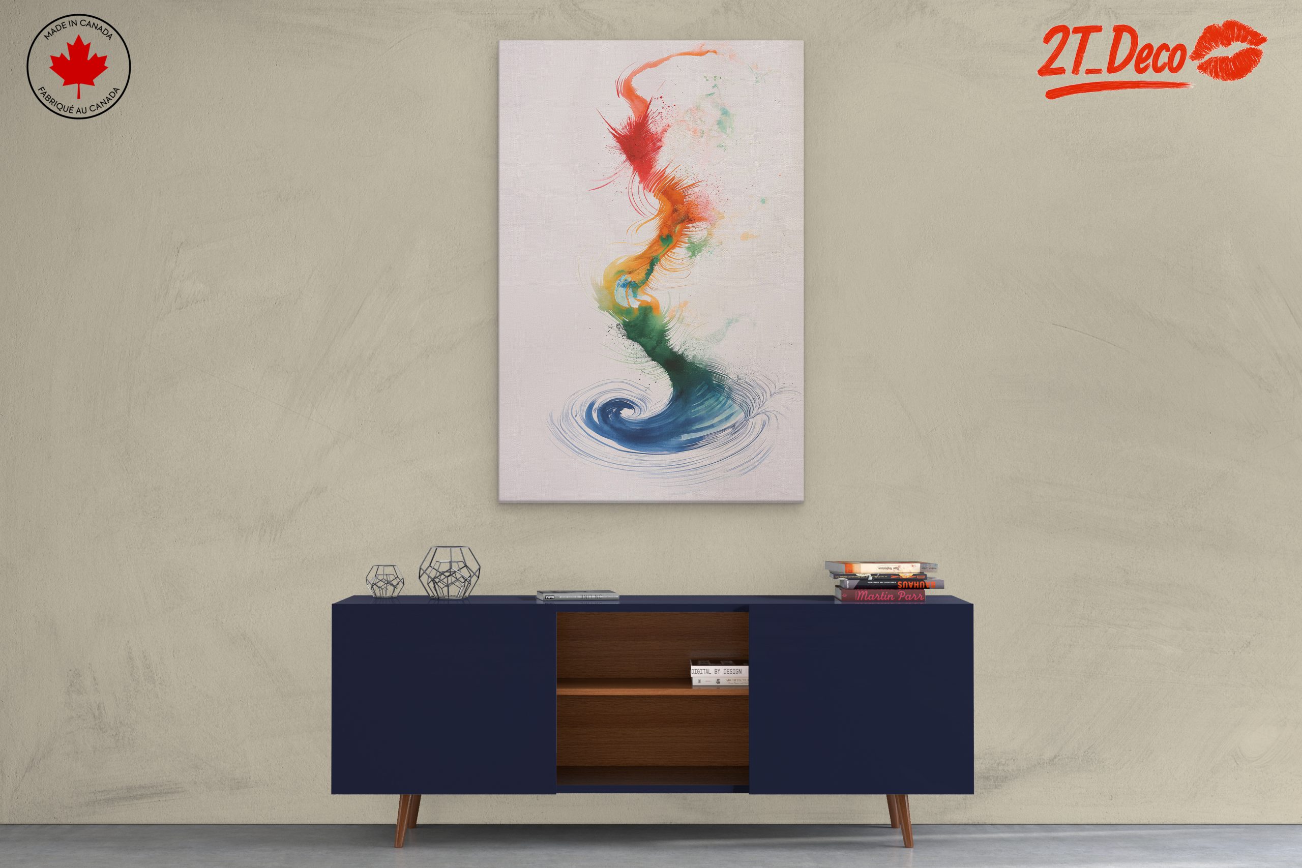 Colorful Abstract Waves Art - Image 3