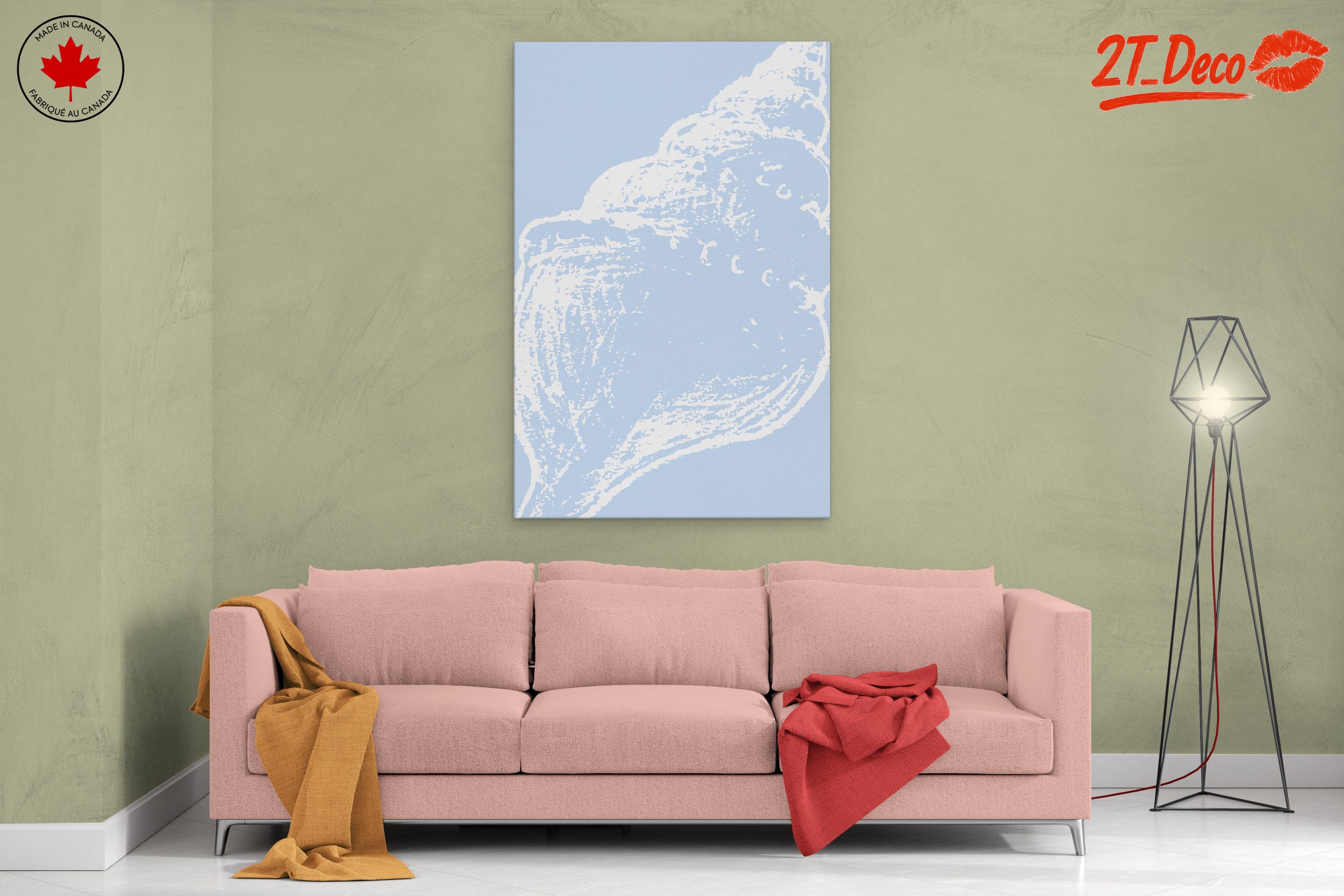 Elegant Seashell Silhouette on Soft Blue - Image 2