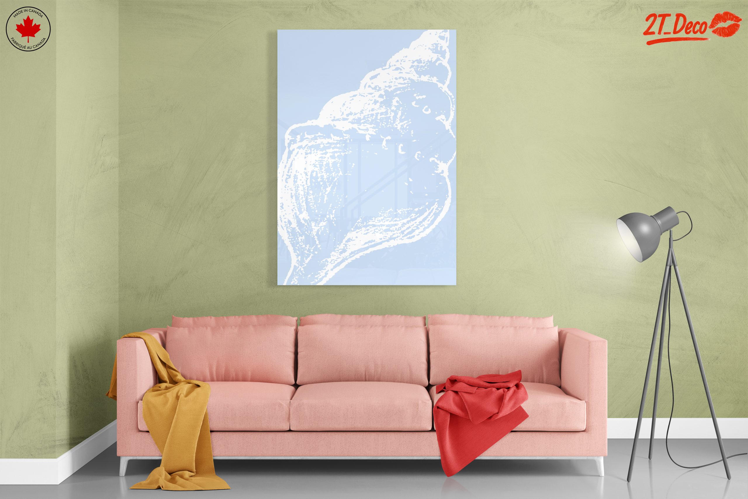 Elegant Seashell Silhouette on Soft Blue - Image 7