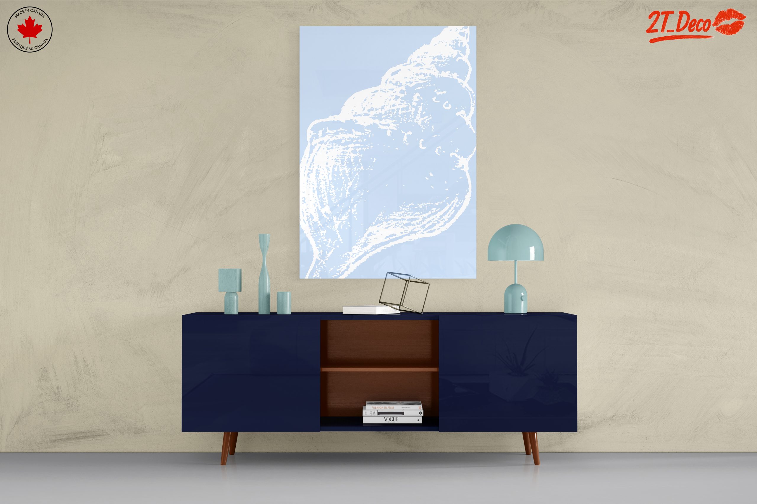 Elegant Seashell Silhouette on Soft Blue - Image 8