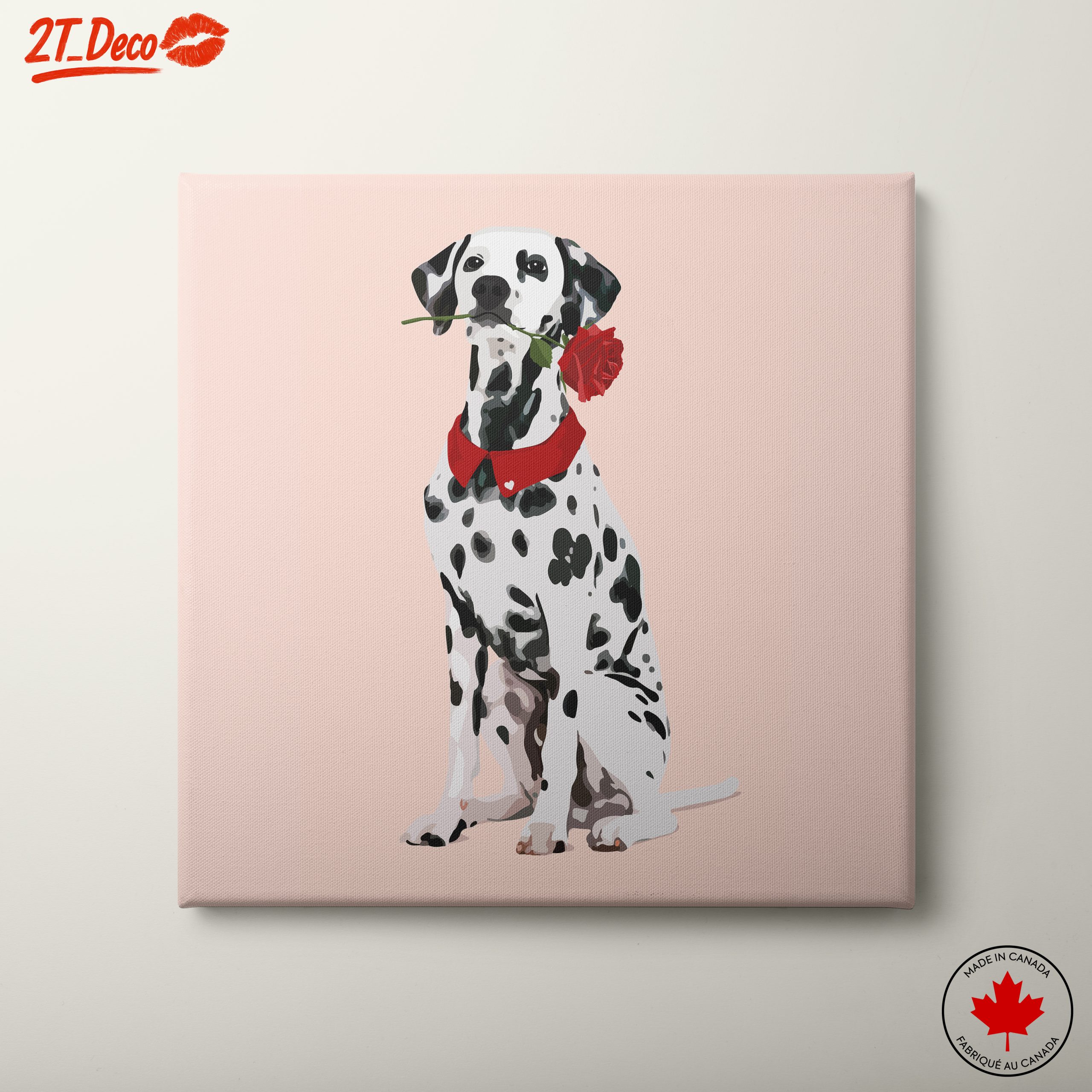 Dalmatian Dog With Rose Illustration
