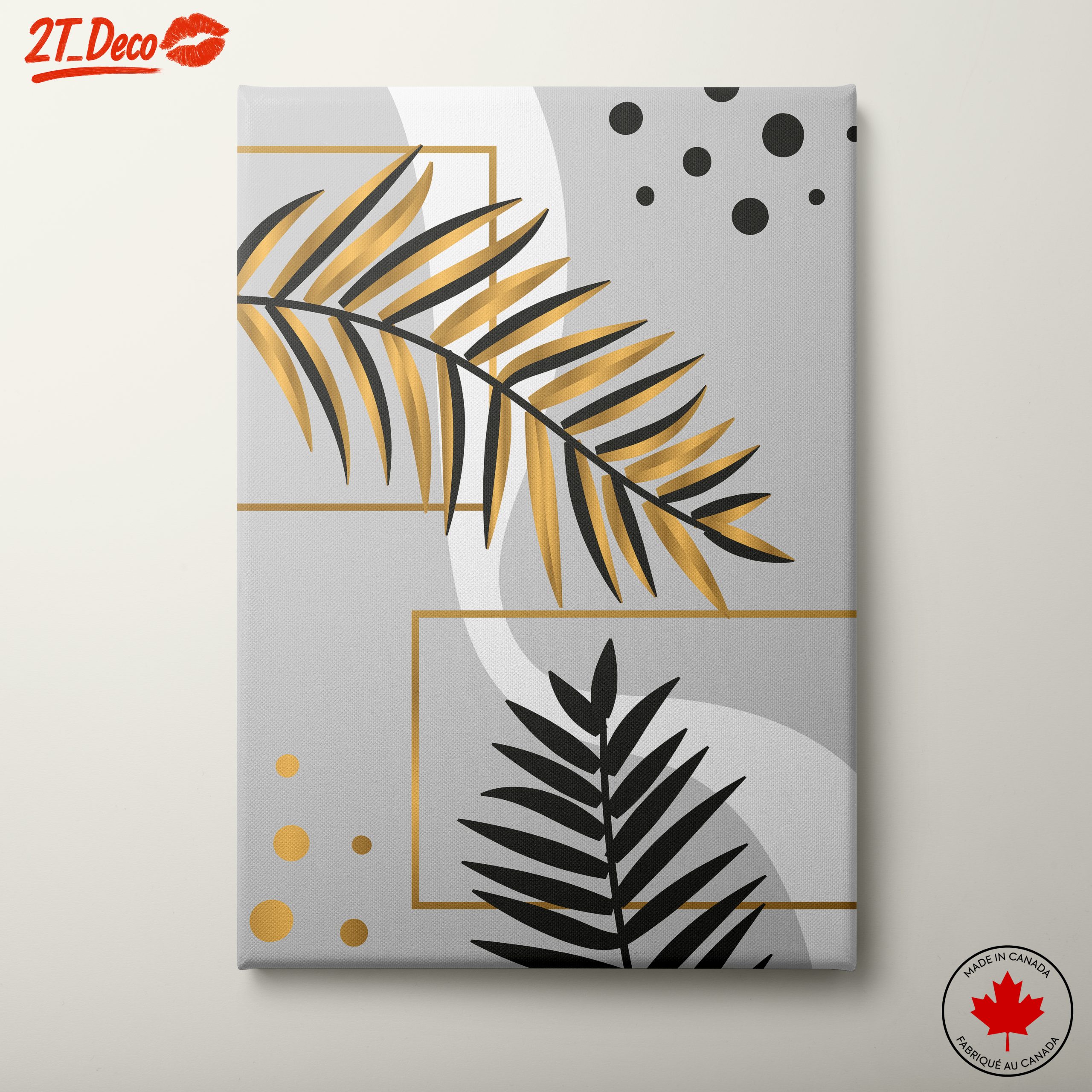 Abstract Afro Art with Gold Accents