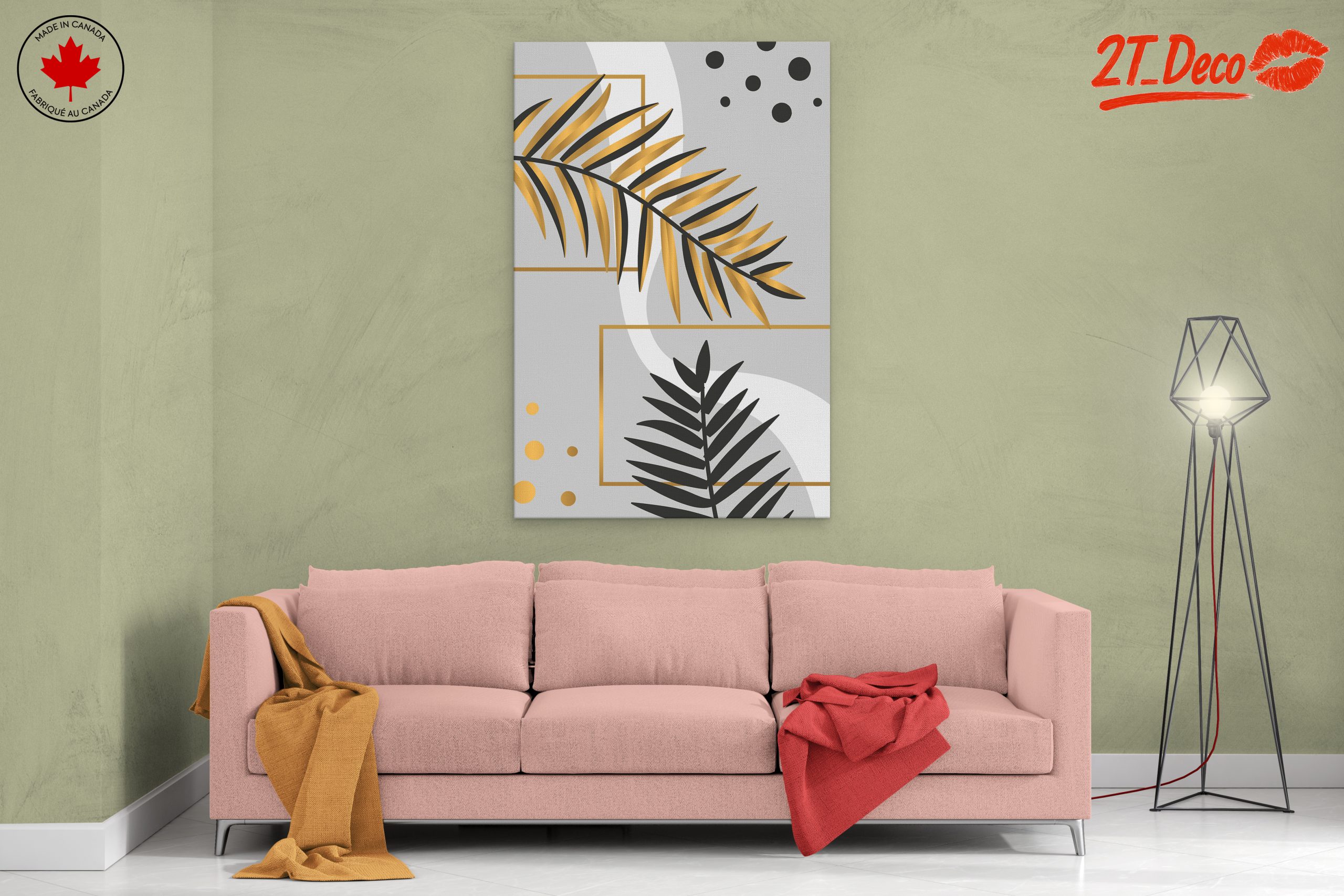 Abstract Afro Art with Gold Accents - Image 2