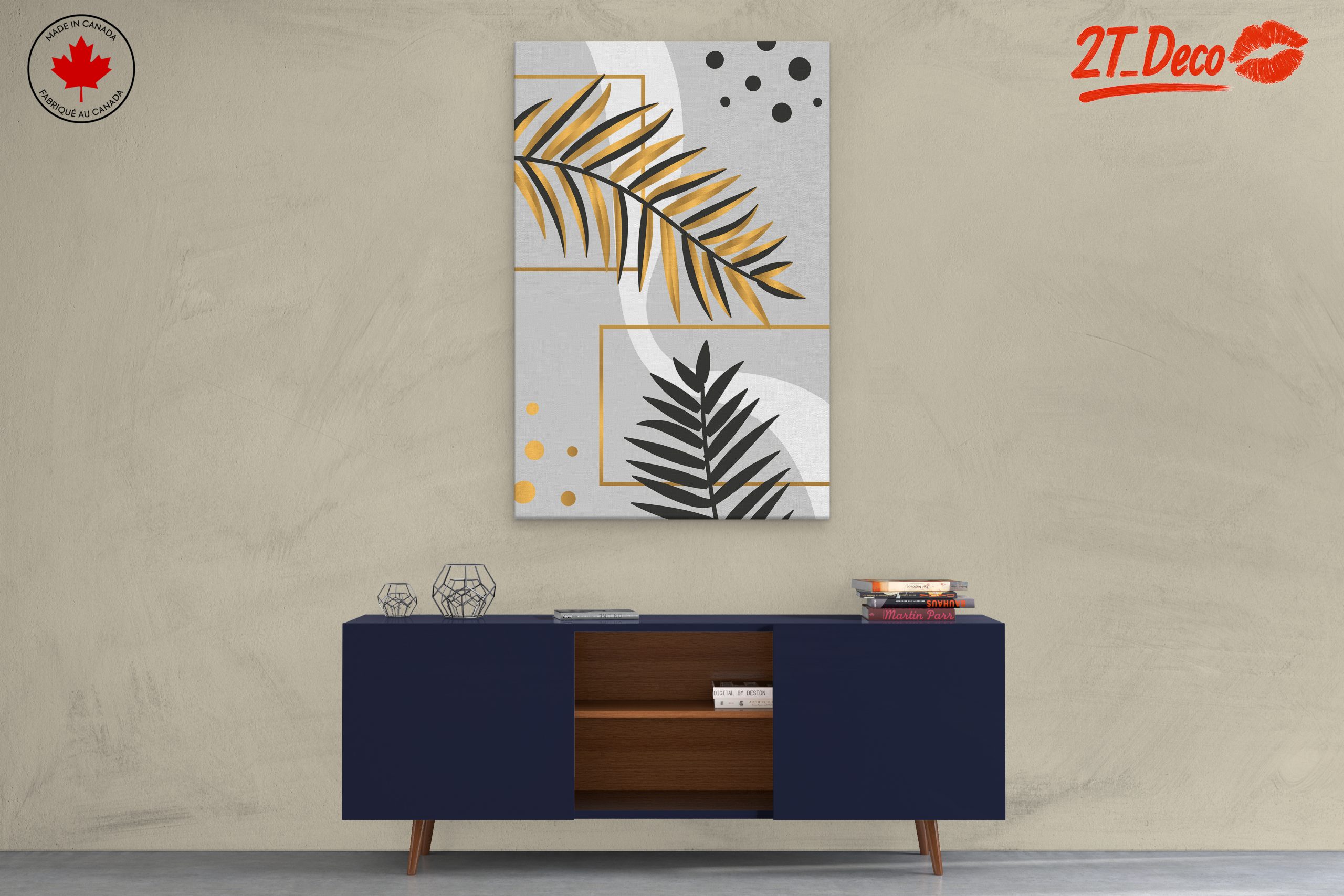 Abstract Afro Art with Gold Accents - Image 3