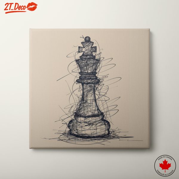 Stylish Sketch of a Chess King Piece