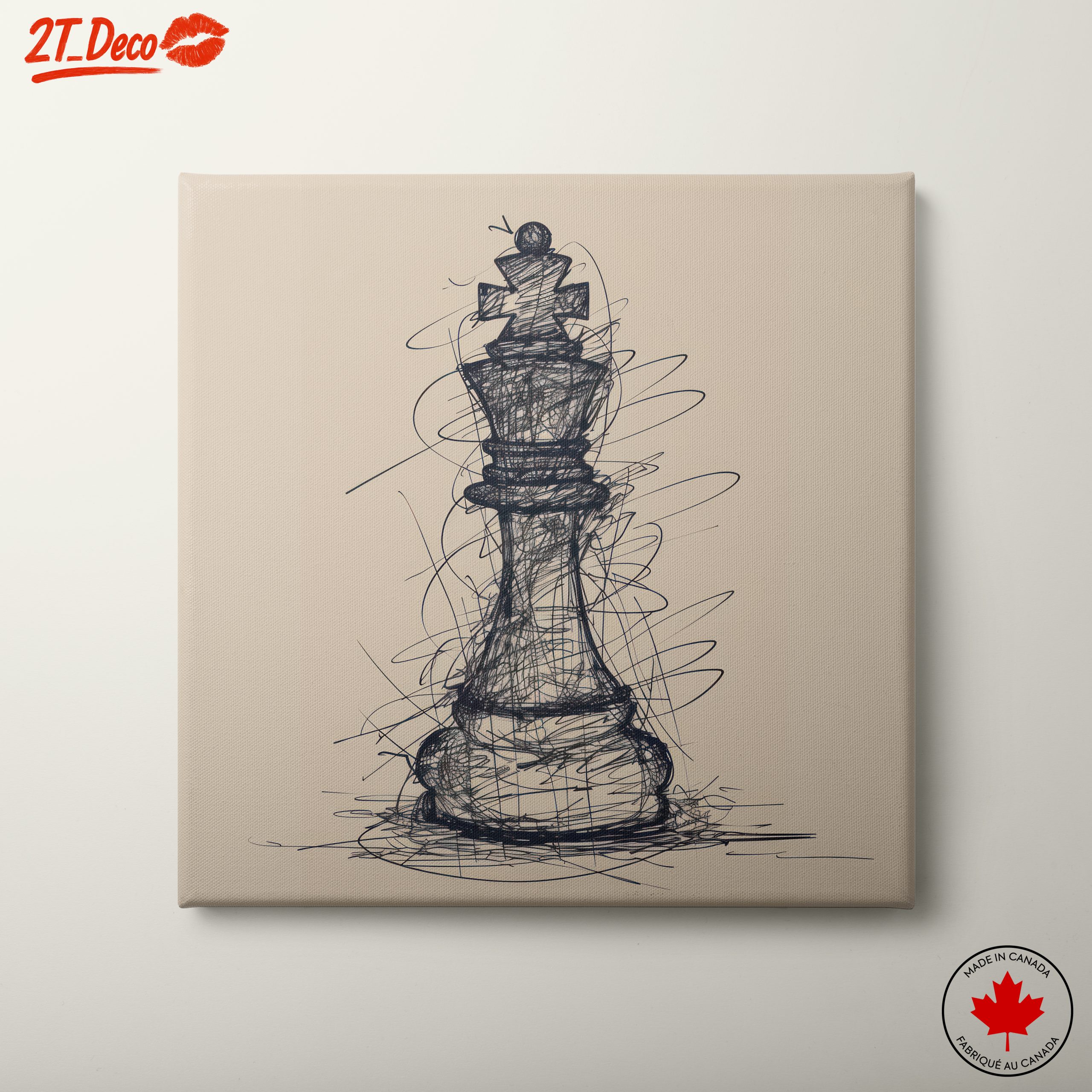 Stylish Sketch of a Chess King Piece