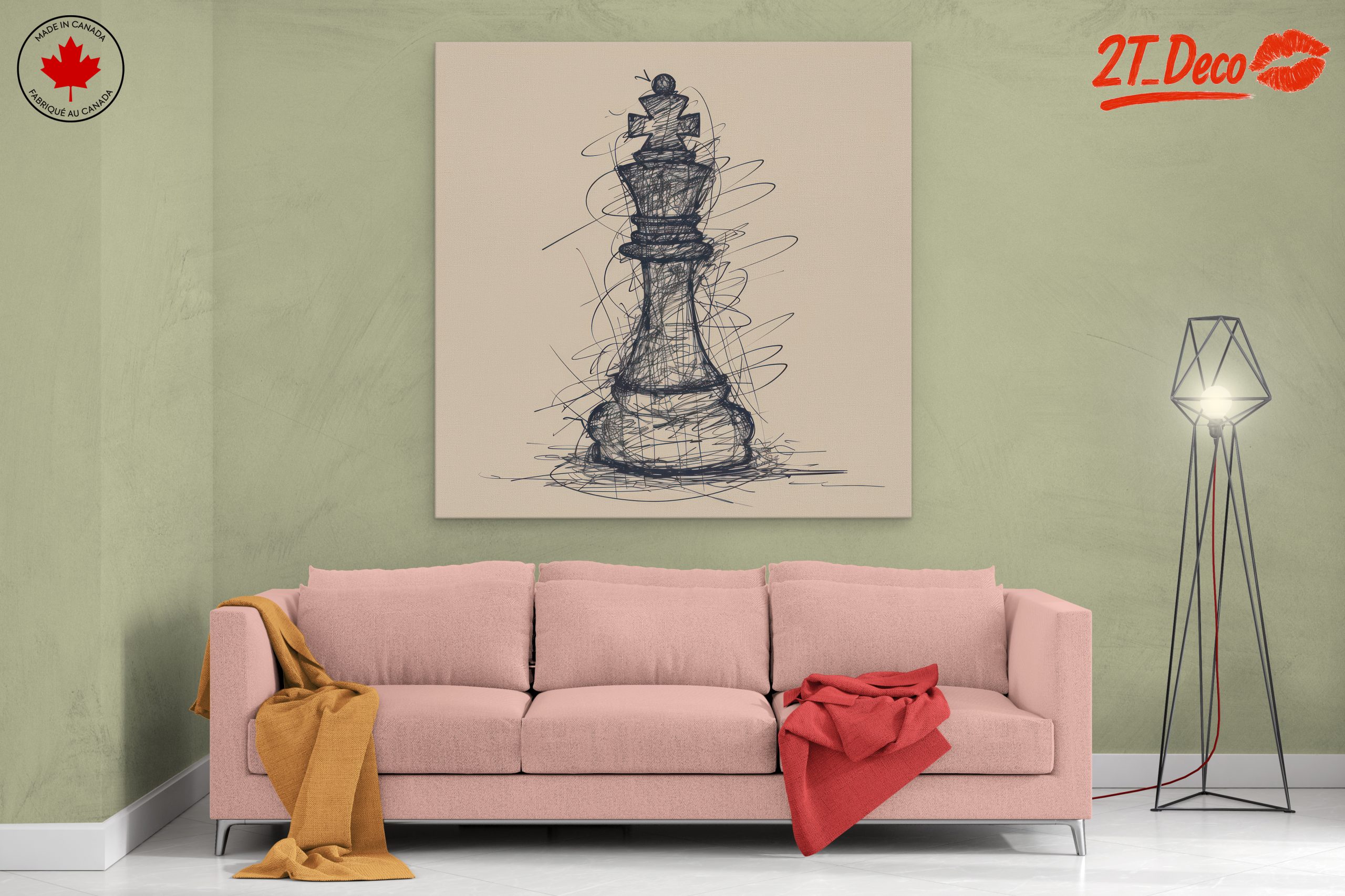Stylish Sketch of a Chess King Piece - Image 2