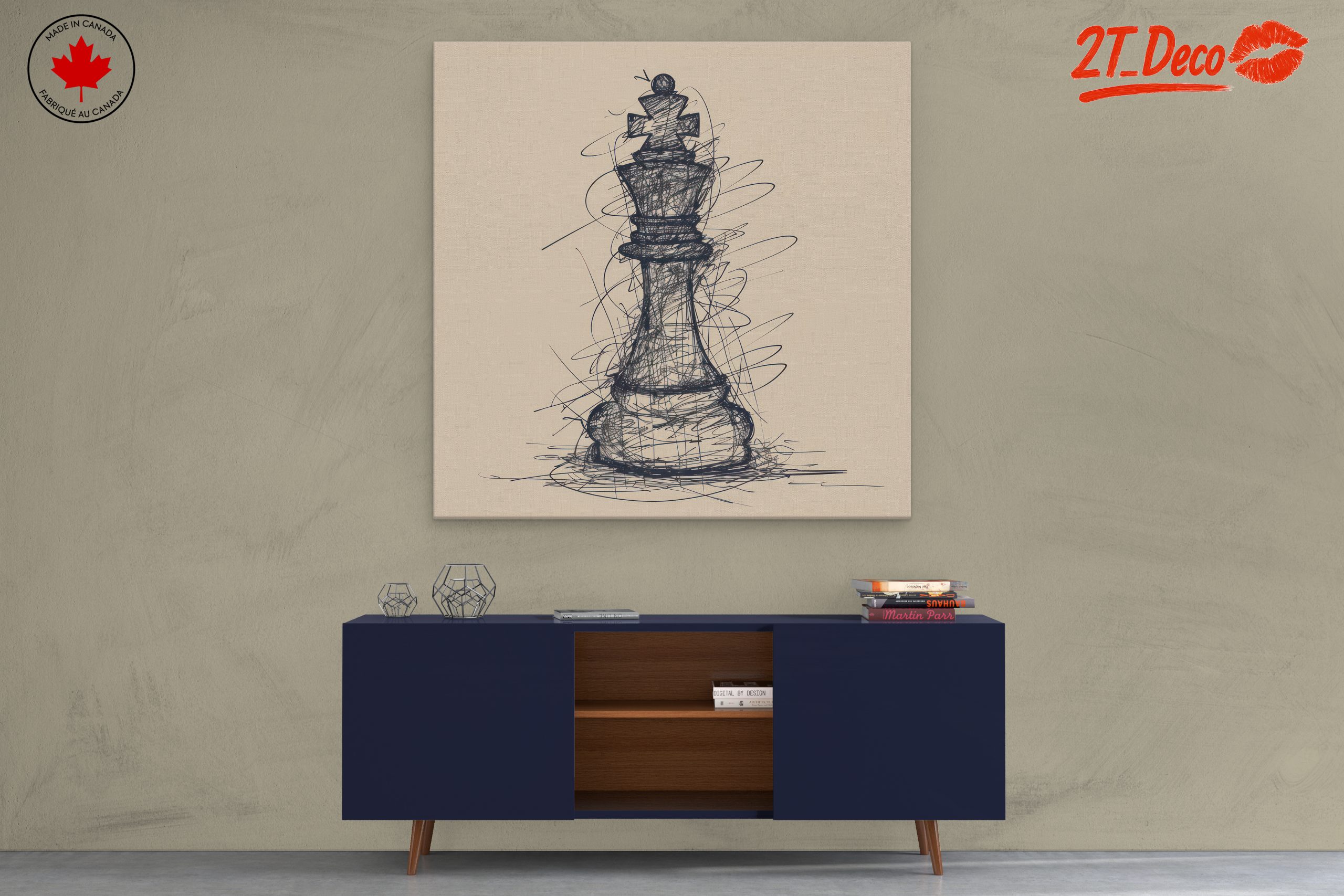 Stylish Sketch of a Chess King Piece - Image 3
