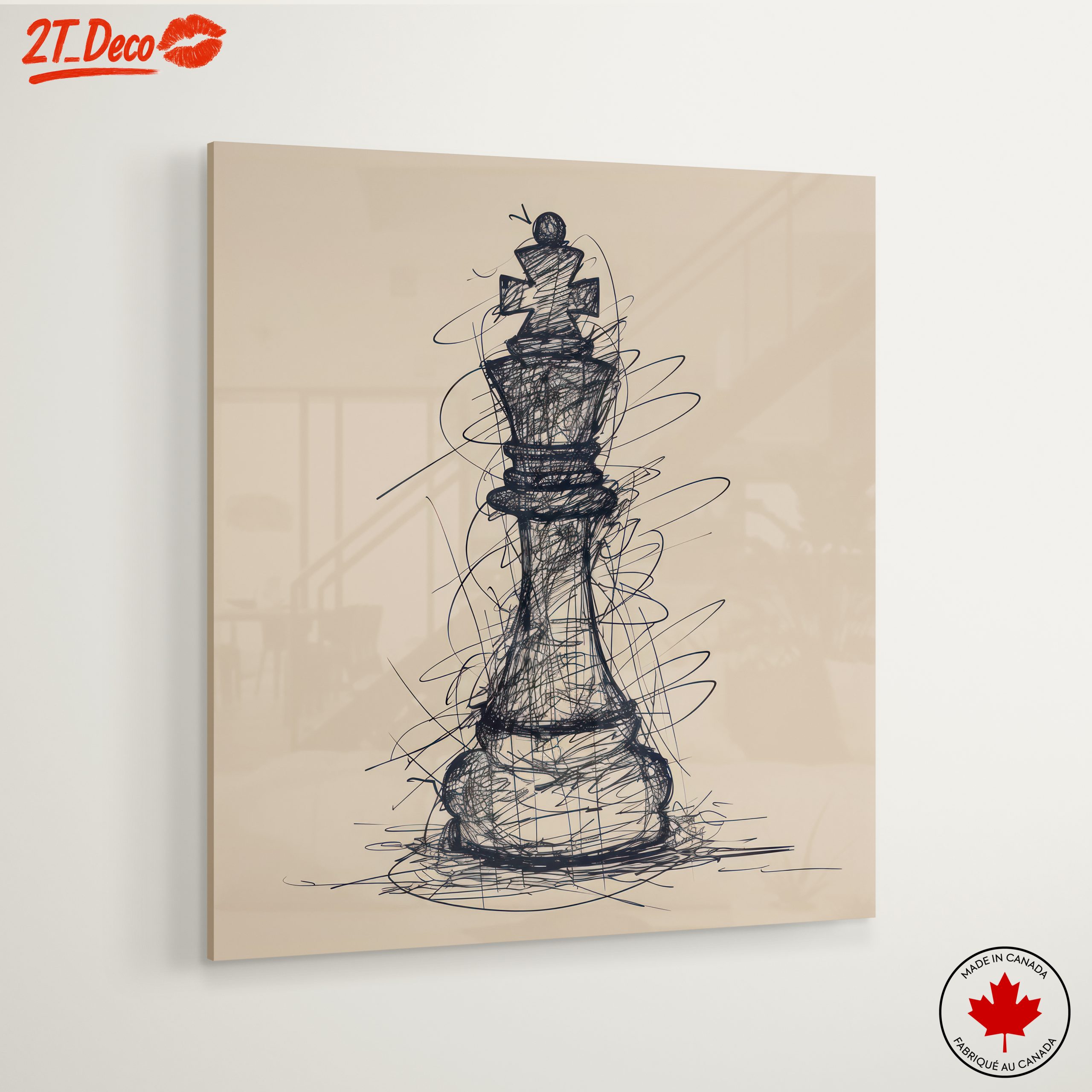 Stylish Sketch of a Chess King Piece - Image 6