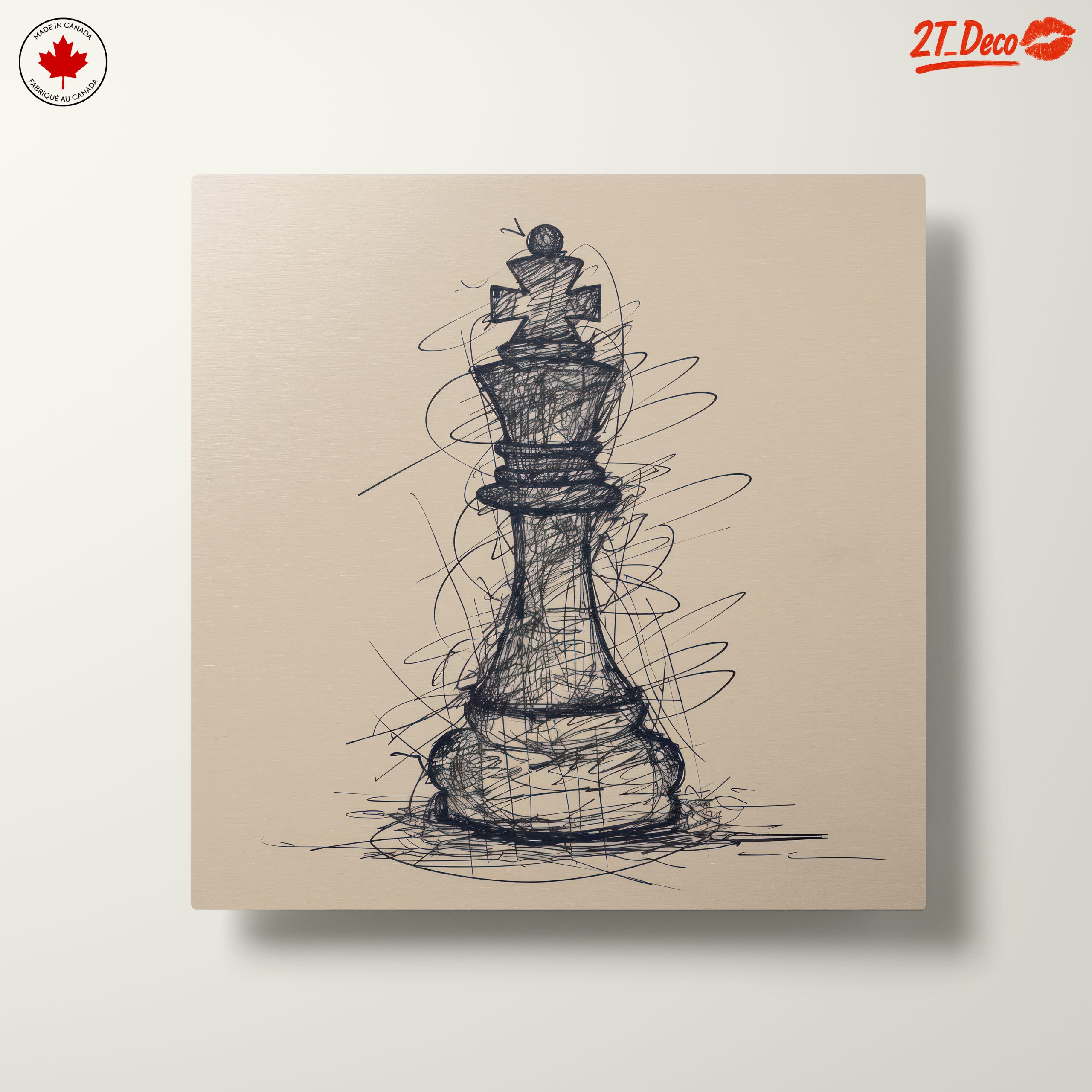 Stylish Sketch of a Chess King Piece - Image 10