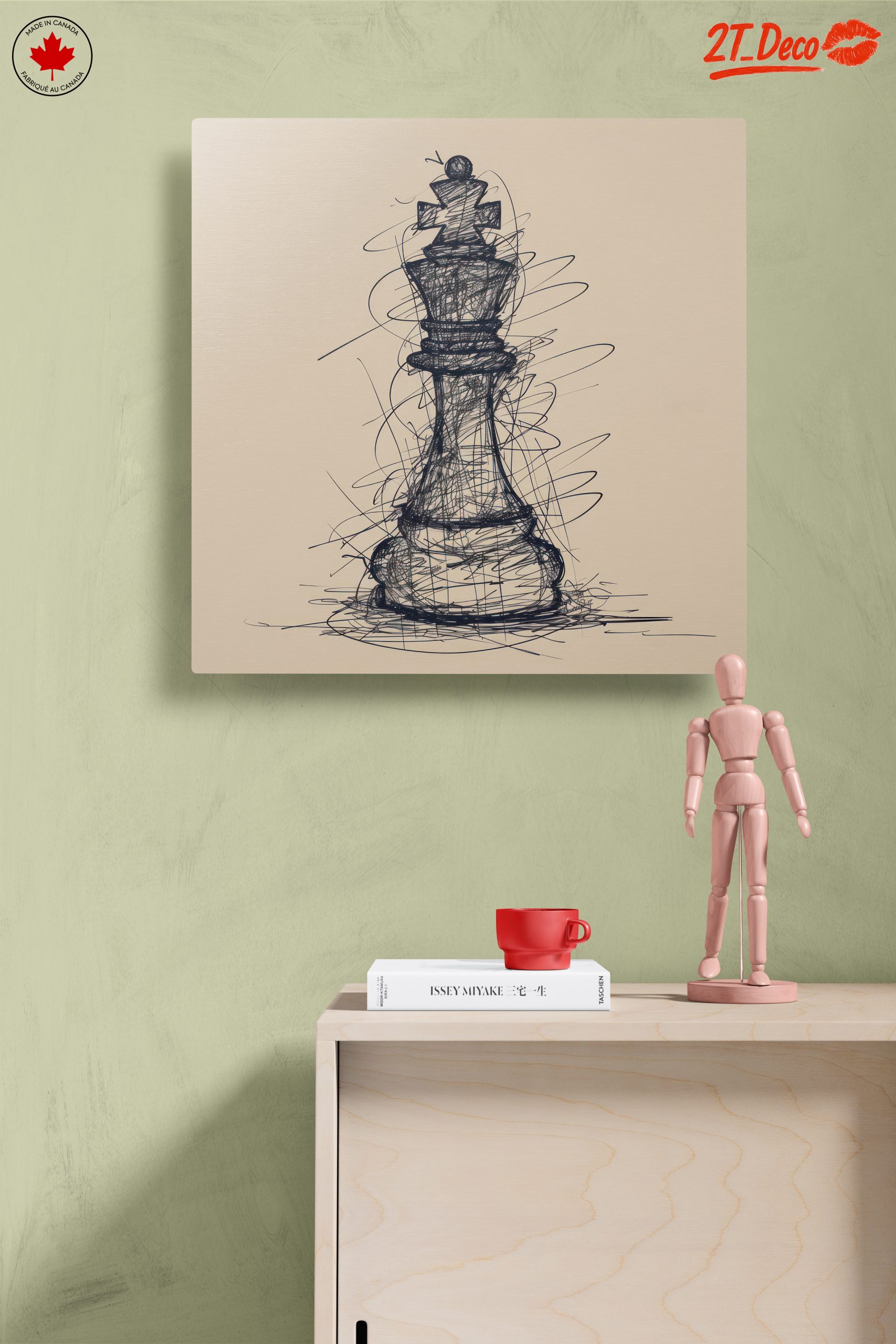 Stylish Sketch of a Chess King Piece - Image 14