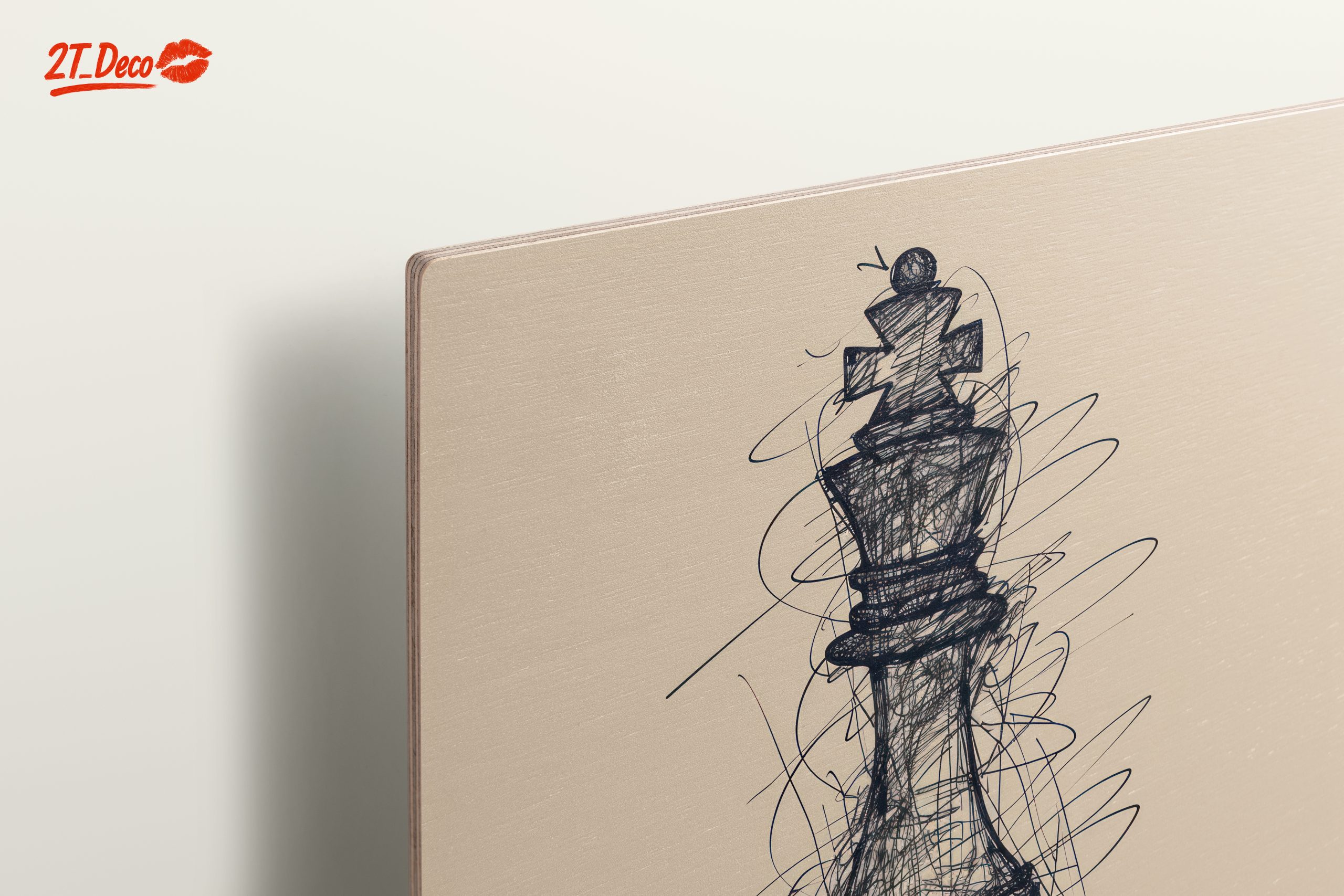 Stylish Sketch of a Chess King Piece - Image 15