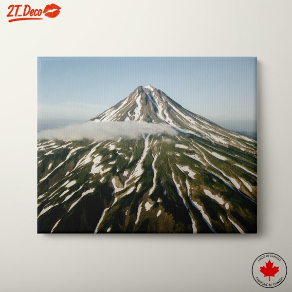 Majestic Volcano Landscape with Snow