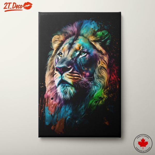 Colorful Lion Portrait Wall Art