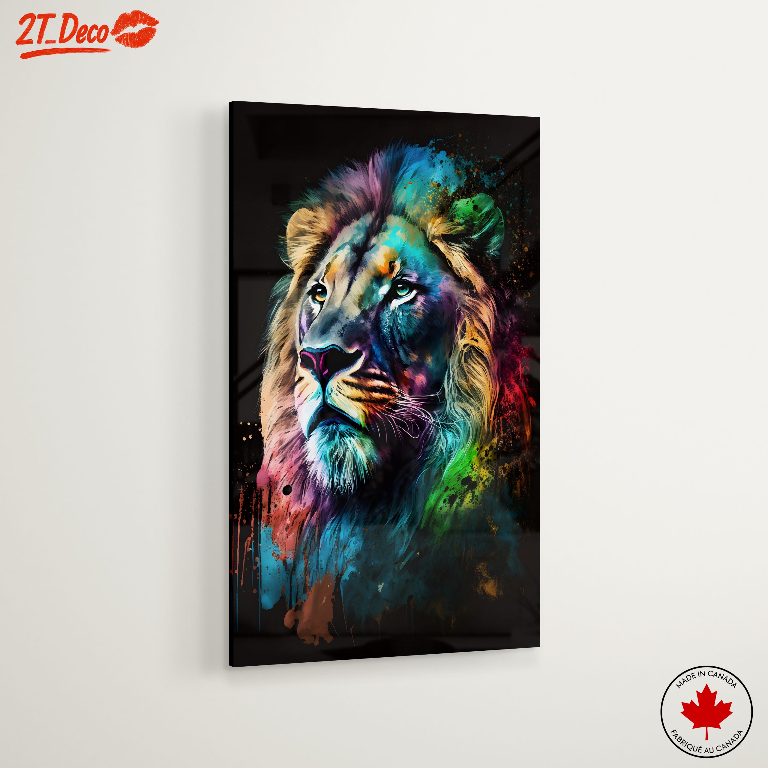 Colorful Lion Portrait Wall Art - Image 6