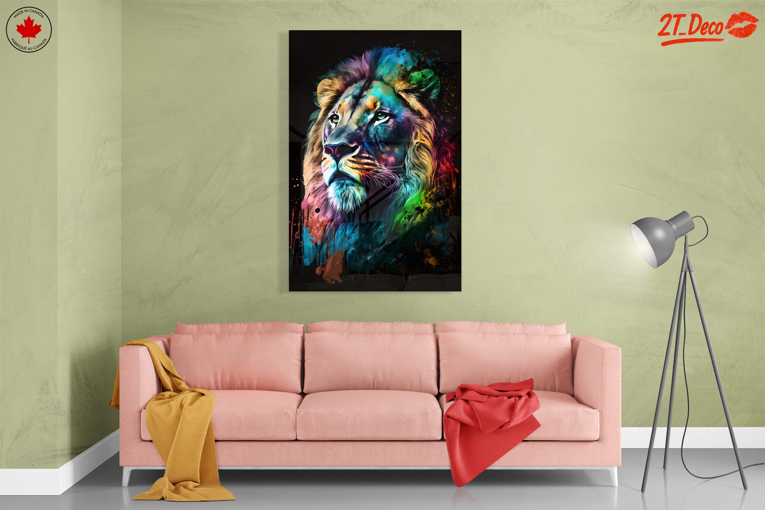 Colorful Lion Portrait Wall Art - Image 7