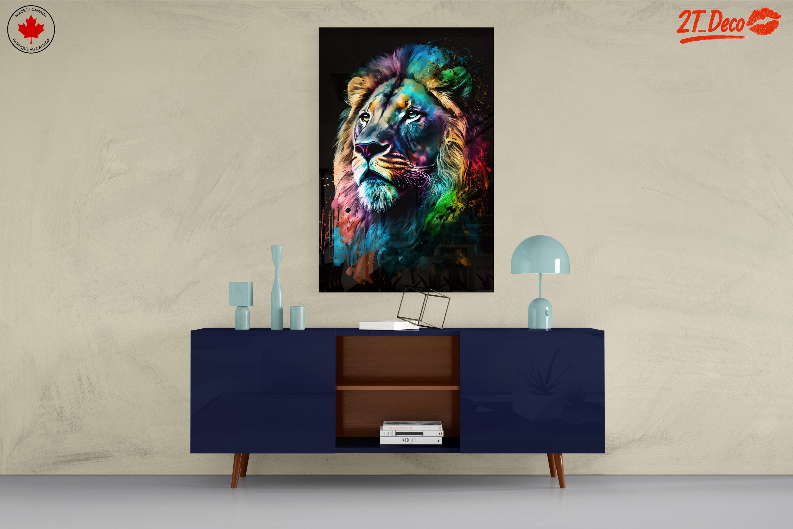 Colorful Lion Portrait Wall Art - Image 8