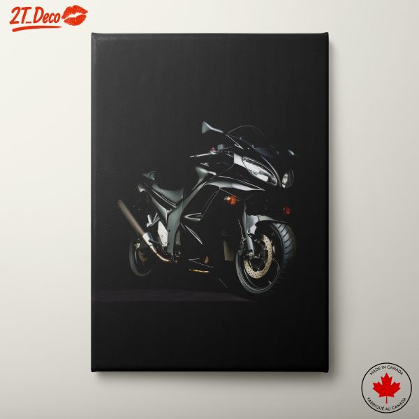 Sleek Black Motorcycle Art 4