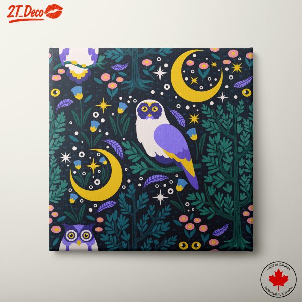 Whimsical Owl and Floral Art