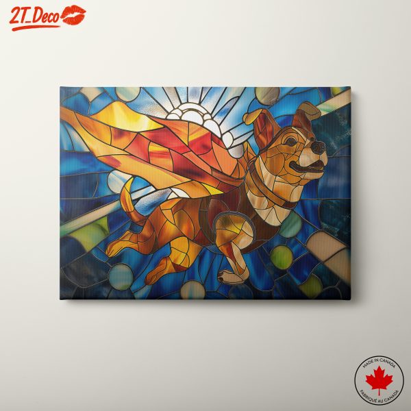 Cute Dog Stained Glass Art
