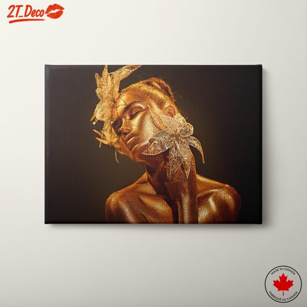 Glamorous Fashion Art with Gold Accents