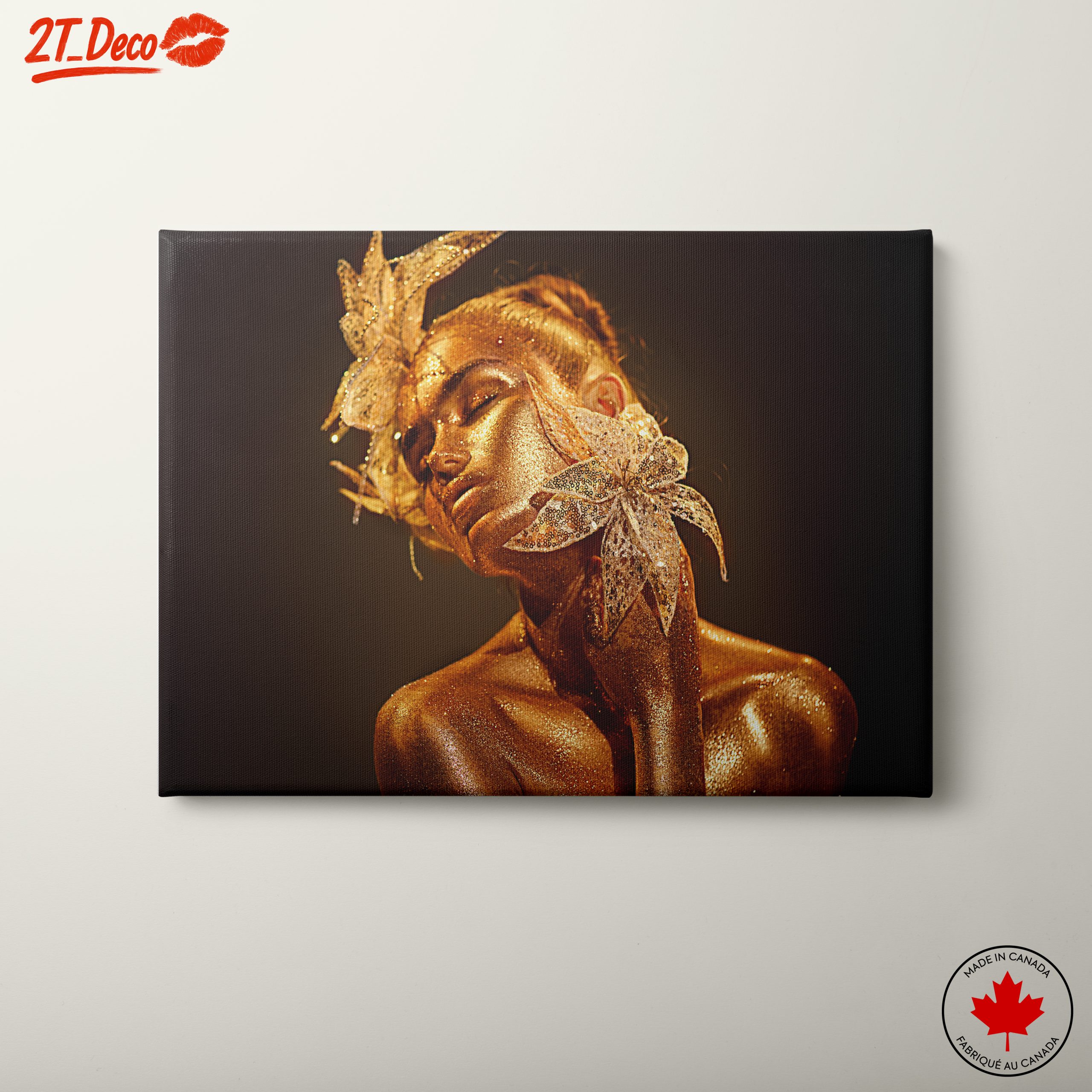 Glamorous Fashion Art with Gold Accents