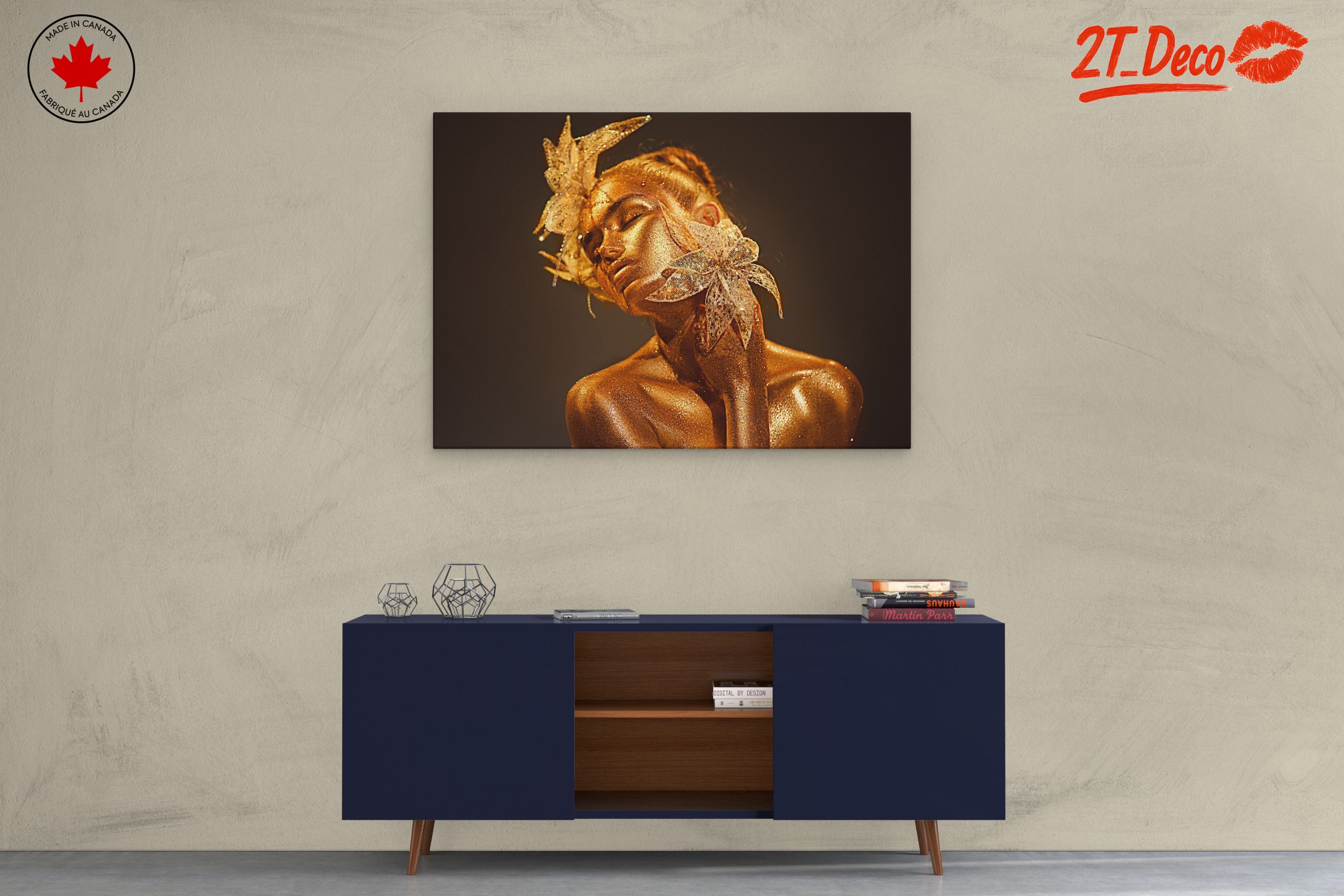 Glamorous Fashion Art with Gold Accents - Image 3