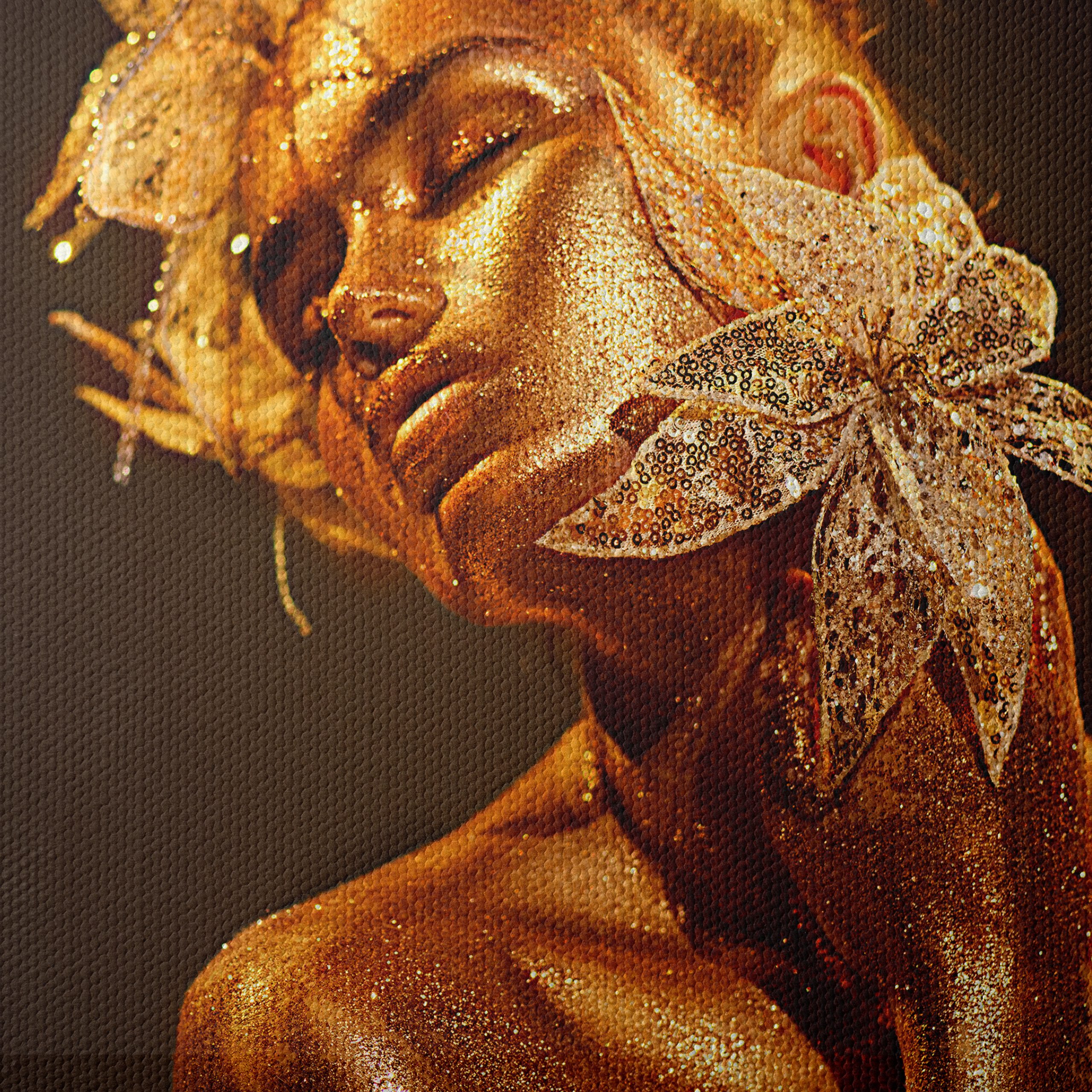 Glamorous Fashion Art with Gold Accents - Image 4