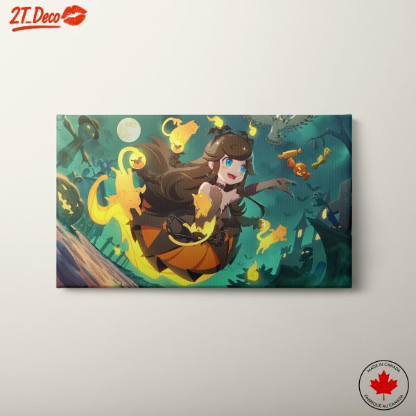 Whimsical Halloween Themed Art with Cats and Pumpkins