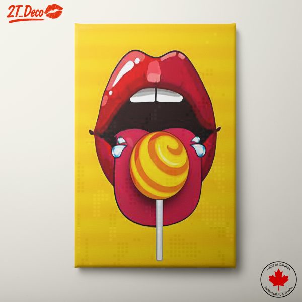 Bold Pop Art Featuring Lips and Candy