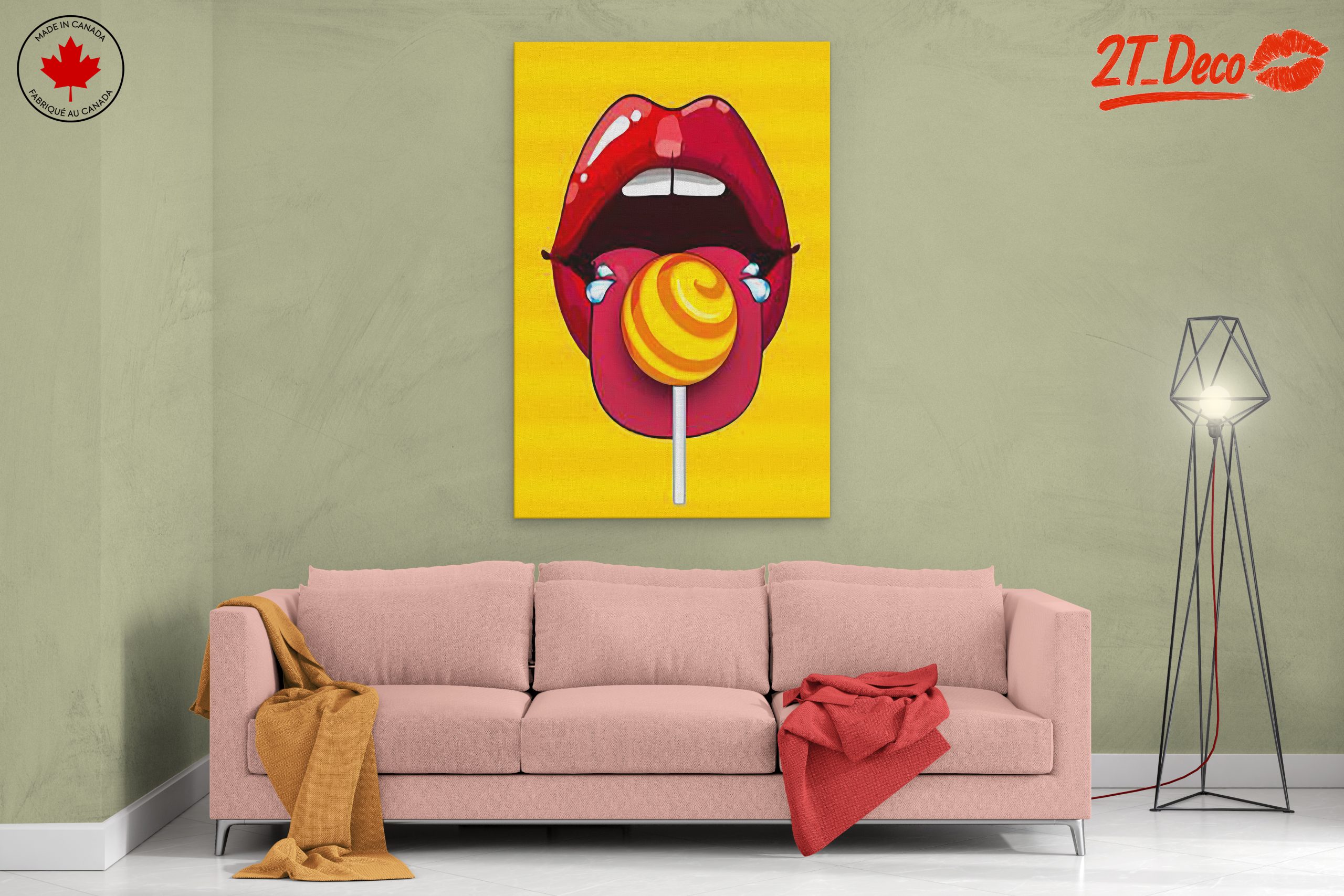 Bold Pop Art Featuring Lips and Candy - Image 2