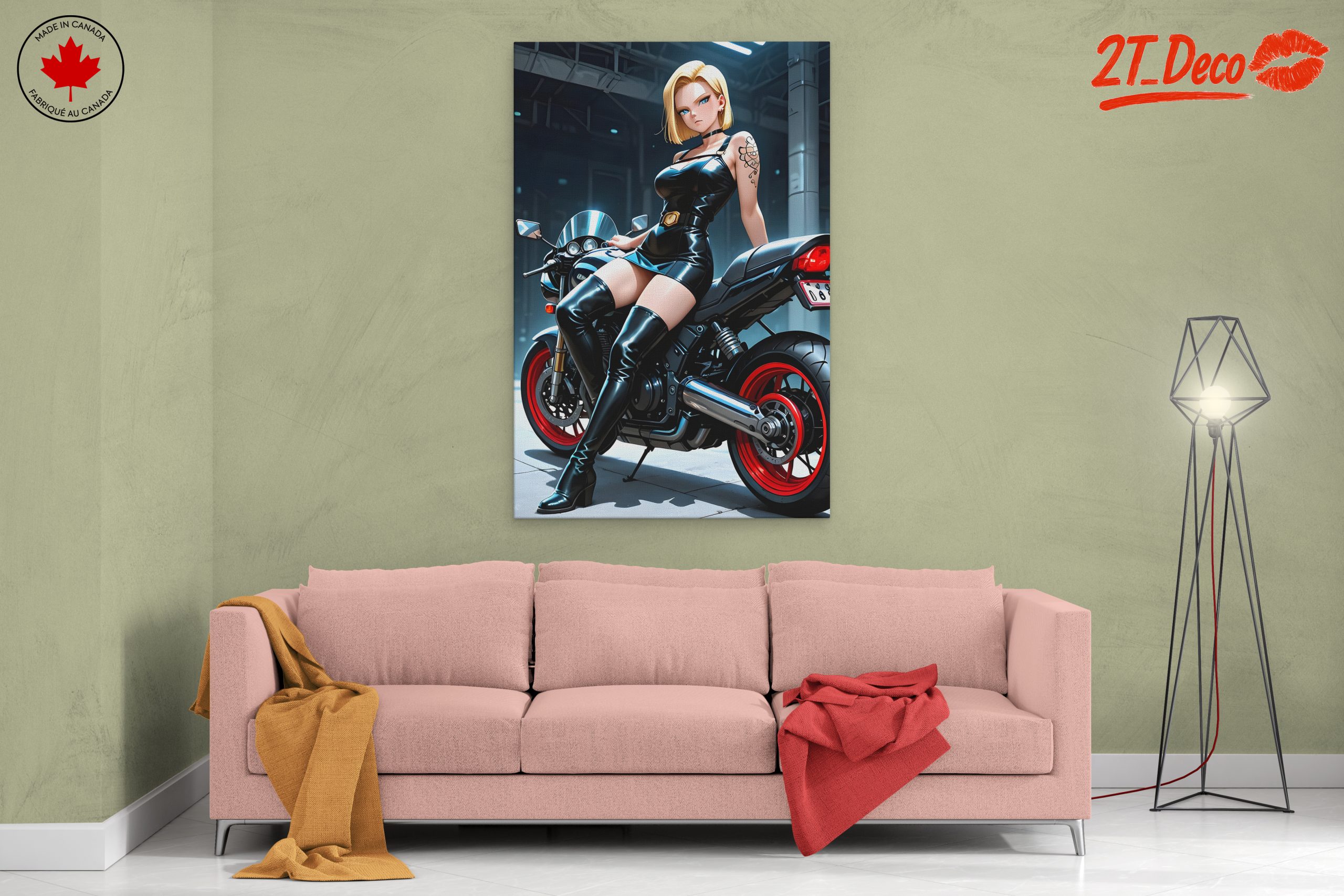 Stylized Anime Character on Motorcycle - Image 2