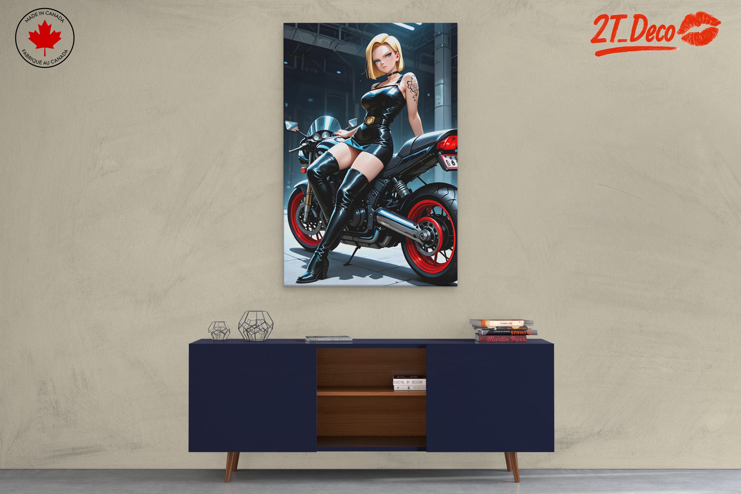 Stylized Anime Character on Motorcycle - Image 3