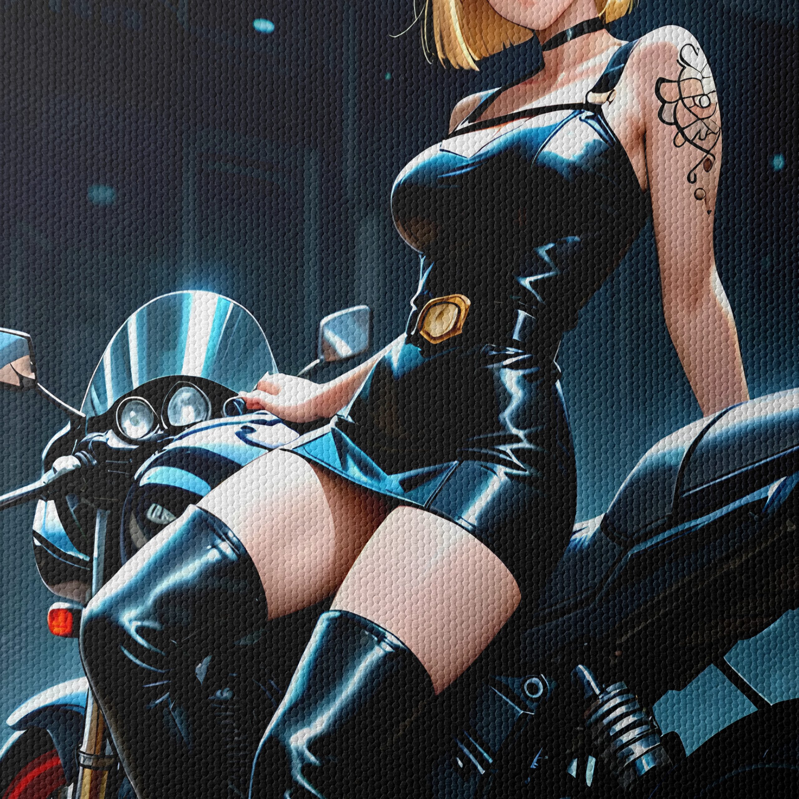 Stylized Anime Character on Motorcycle - Image 4