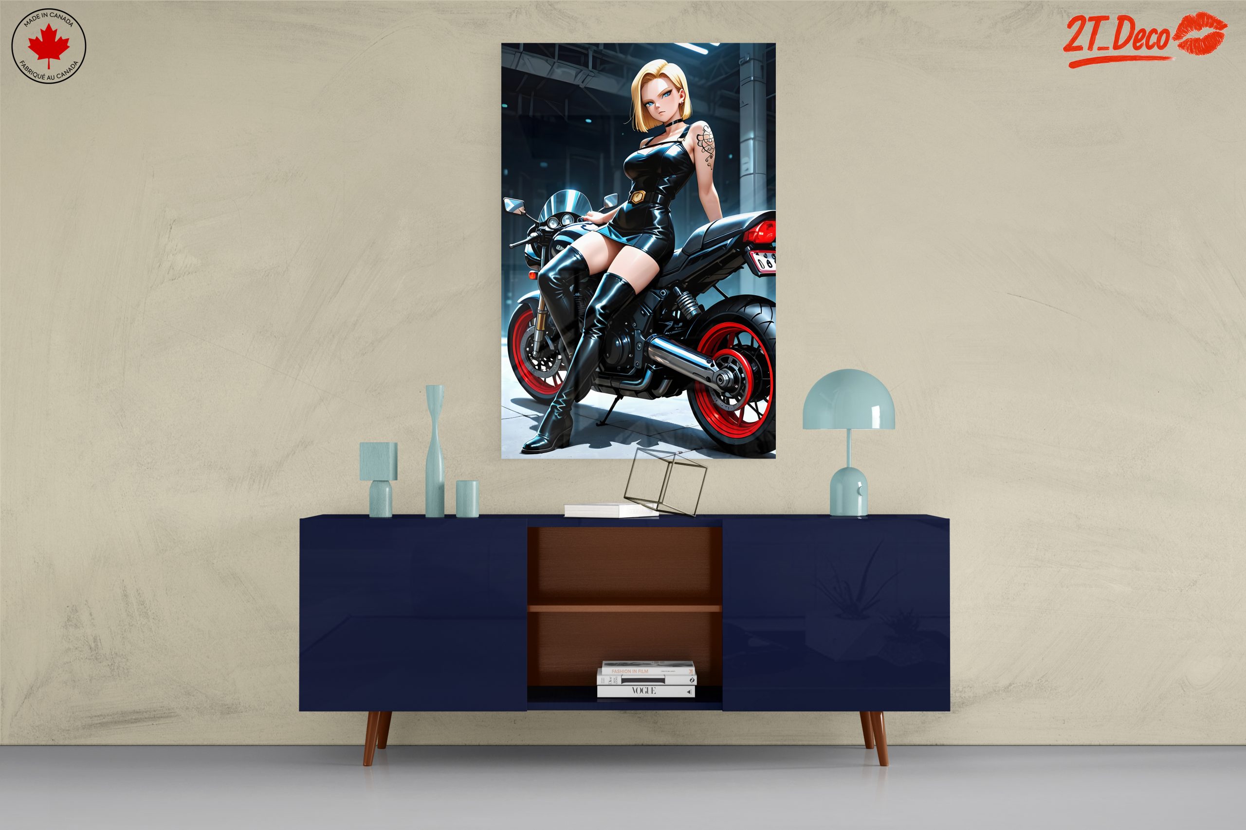 Stylized Anime Character on Motorcycle - Image 8