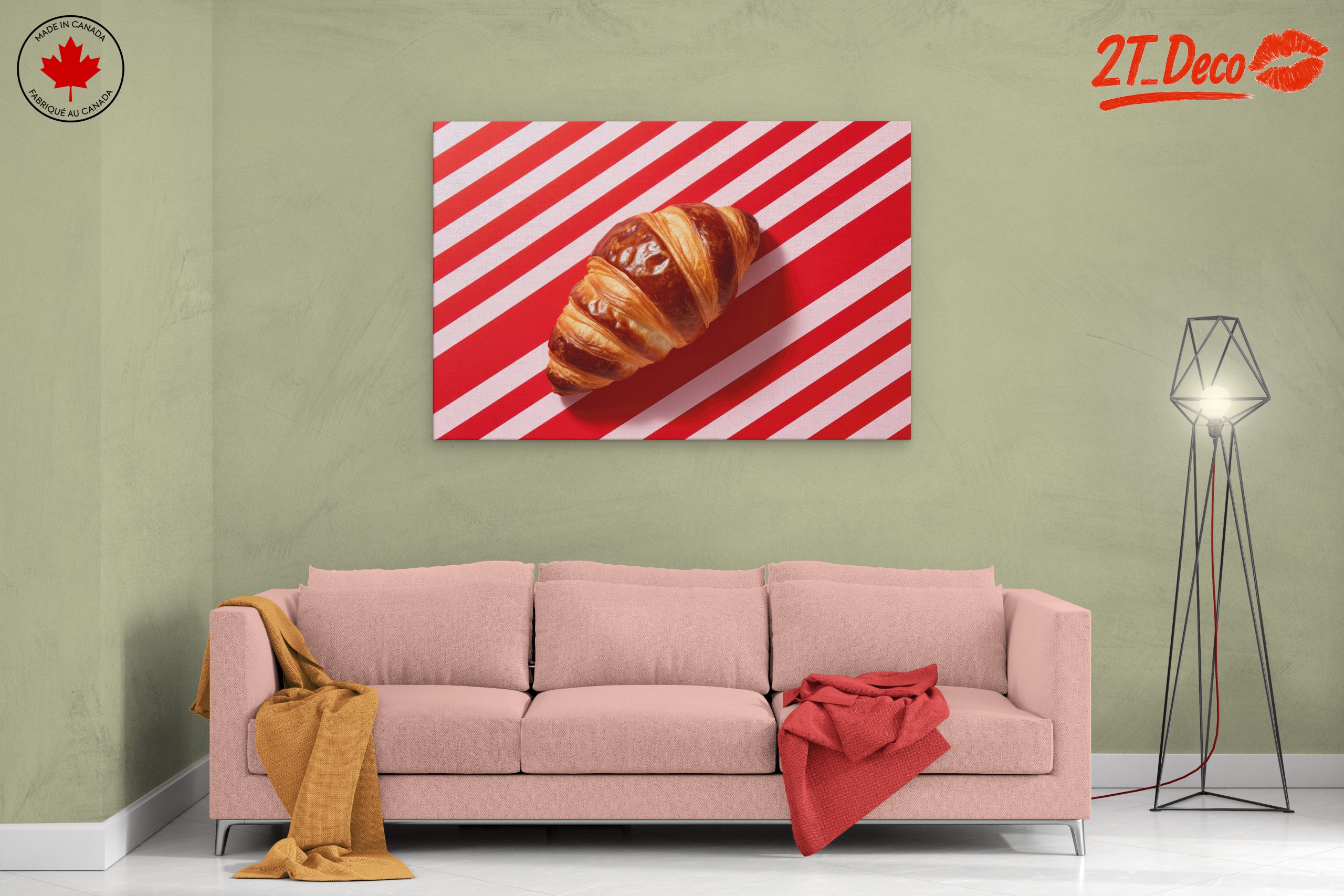 Croissant on Striped Background - Image 2