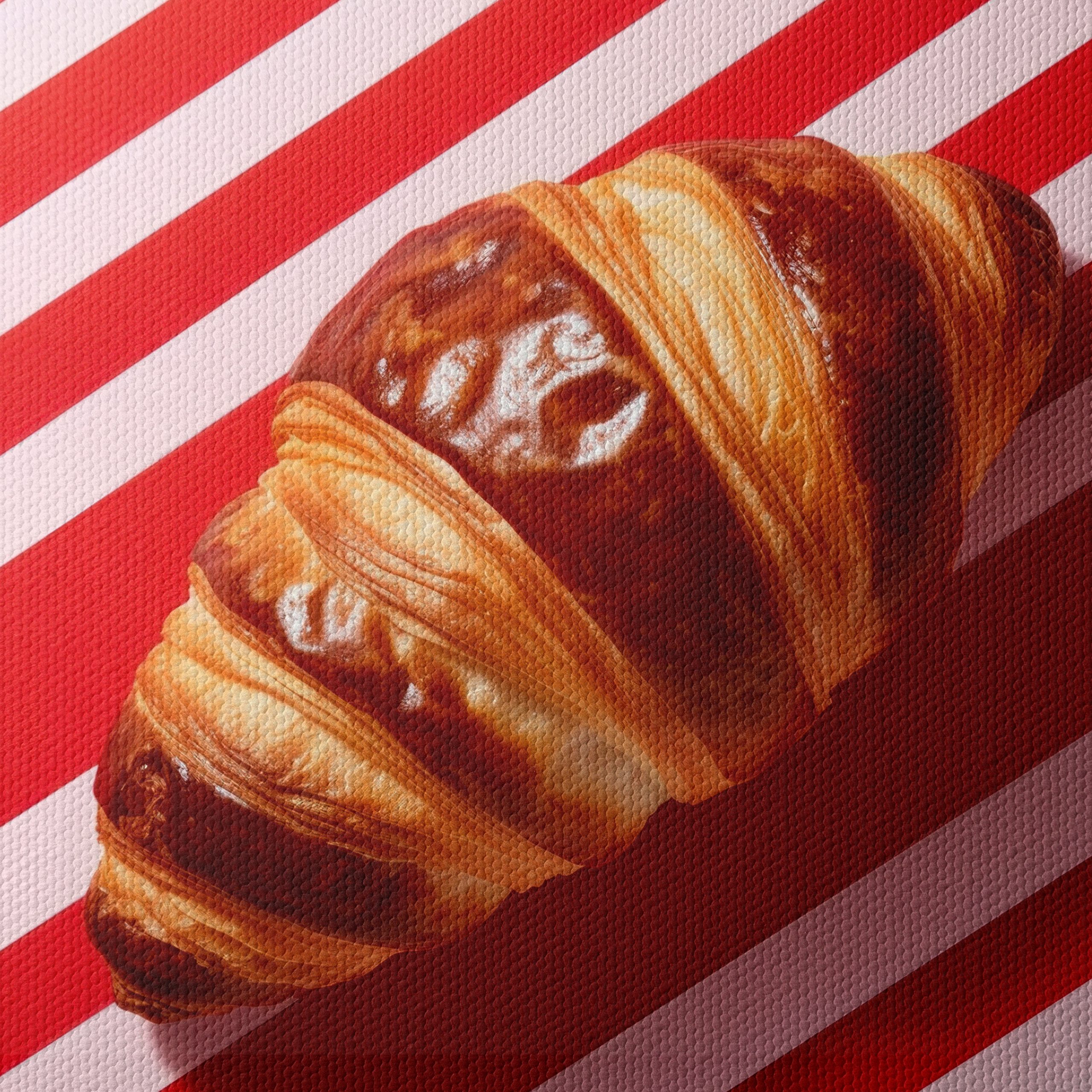 Croissant on Striped Background - Image 4